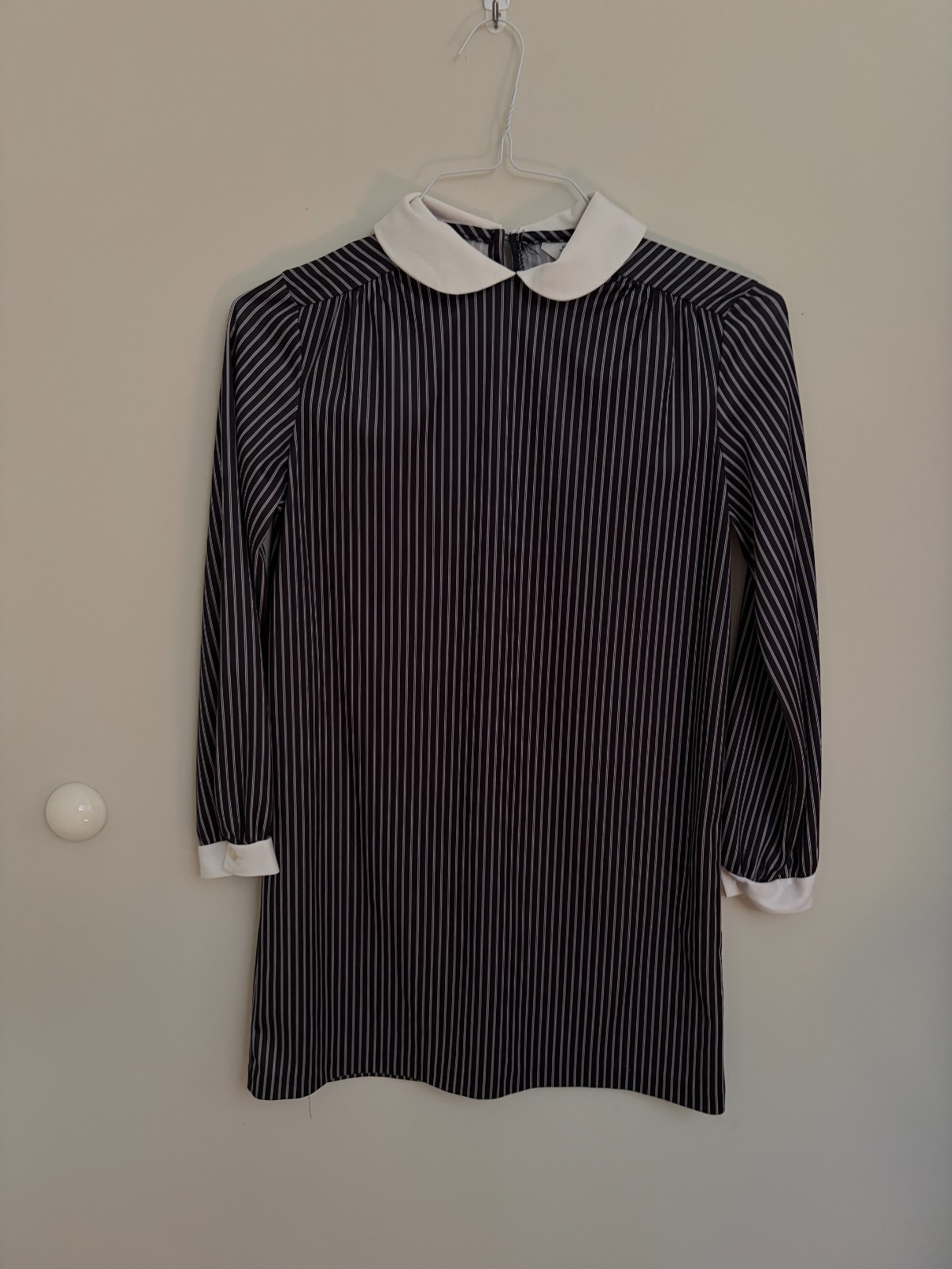 Blanes Pin Stripe Peter Pan Collar Vintage Dress Size Small