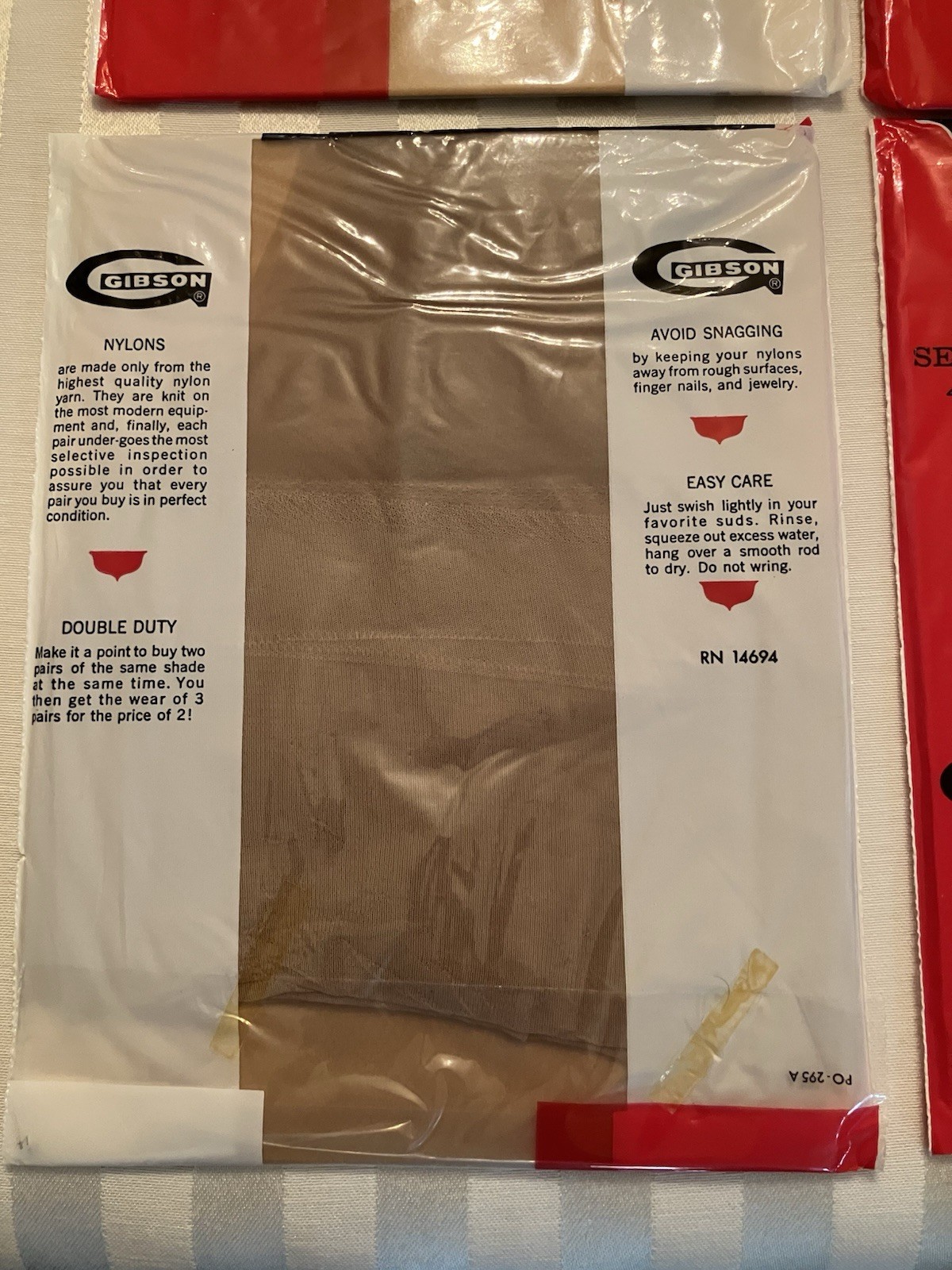 10 X 33 1/2” 12 PAIRS MINT NEVER OPENED RT MATCHING GARTER NYLON STOCKINGS BEIGE