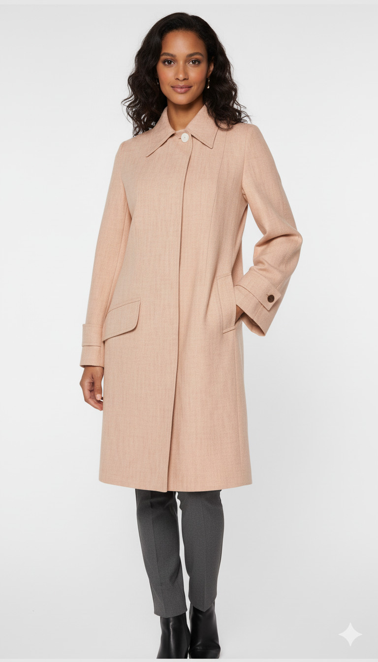 CHANEL Vintage Peach Linen Water resistant Rain Coat Trench Jacket 38 6 Small