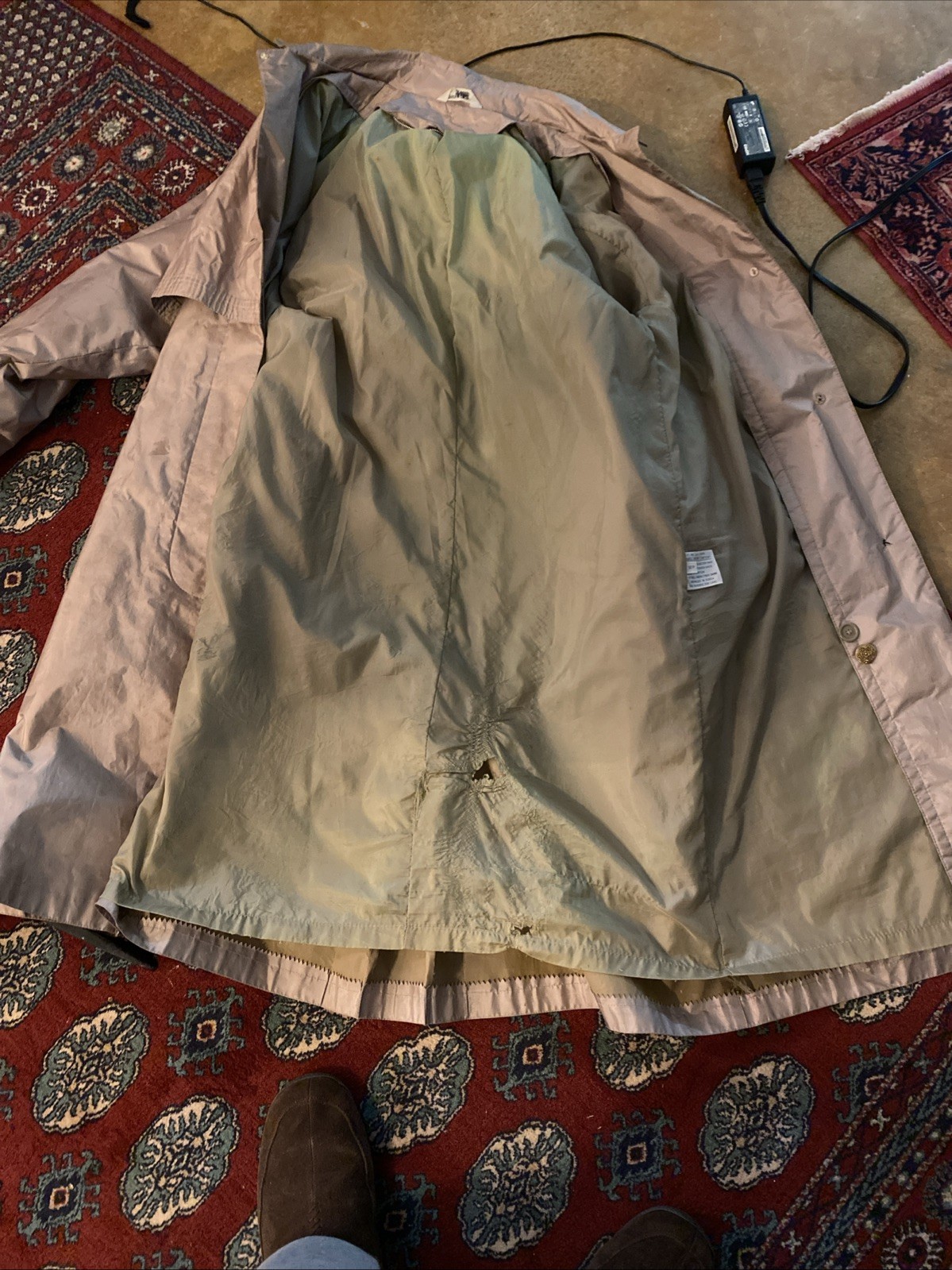 Ladies, Hooded Raincoat SZ12P, Made In Korea Vtg See Photos