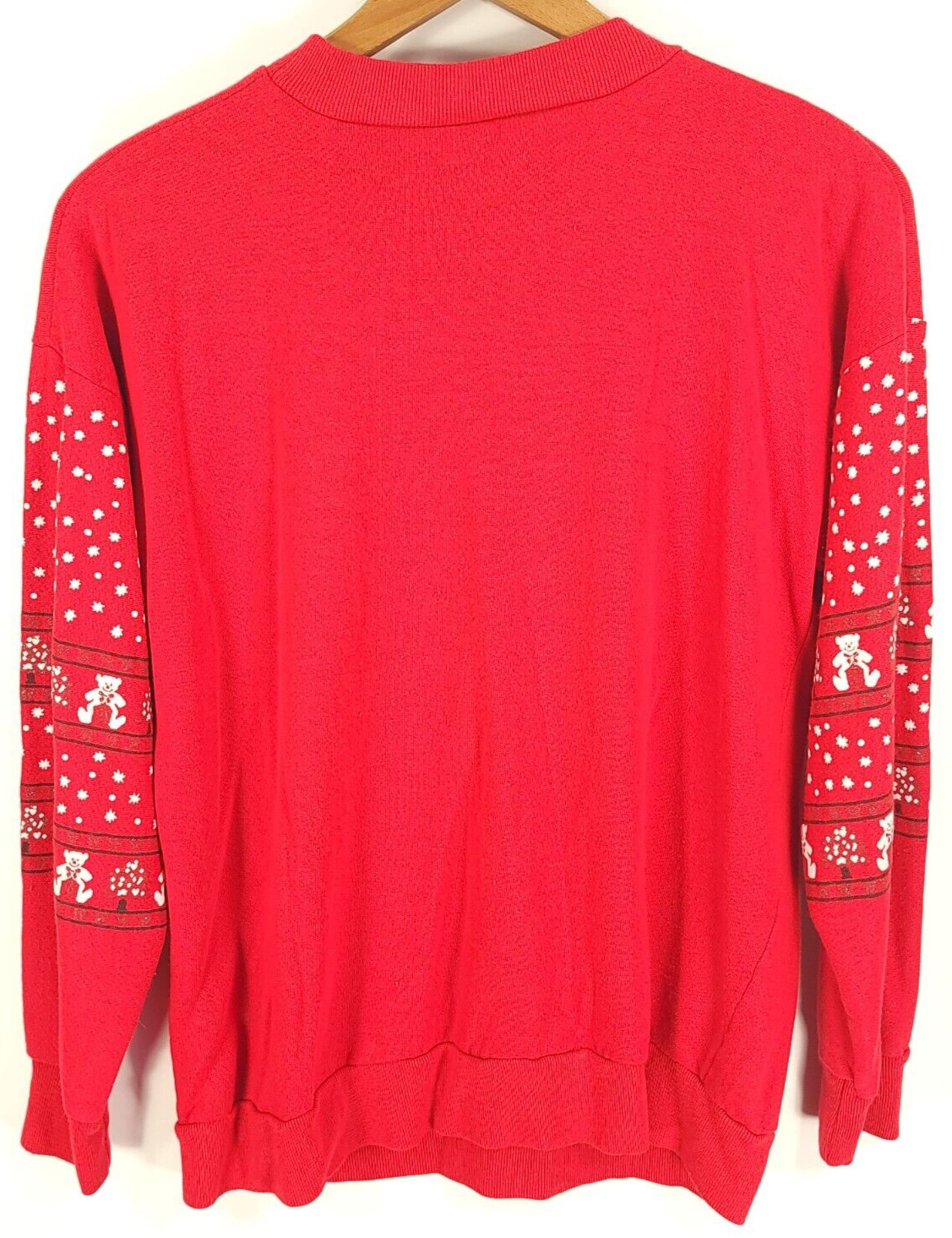 Vtg Ugly Holiday Graphic Sweatshirt Women’s Med Distressed Christmas Sky Lite
