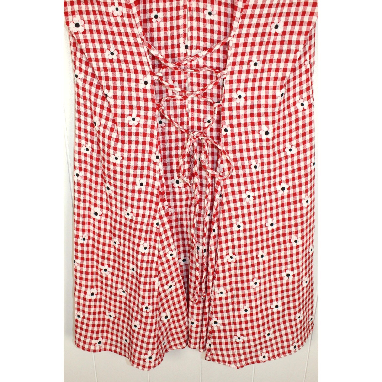 VTG BE Smart 80’s Reg Gingham Short Sleeve Tie Waist Mini Dress Rear Zip 11/12