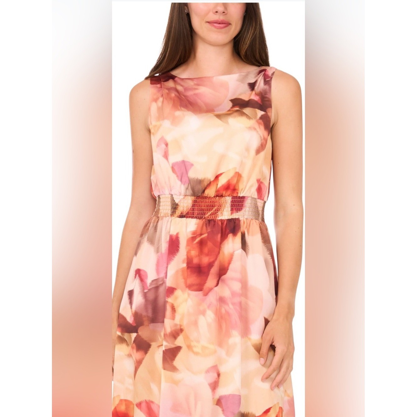 Halogen Floral Satin Maxi Dress Wedding Guest Garden Party Size S
