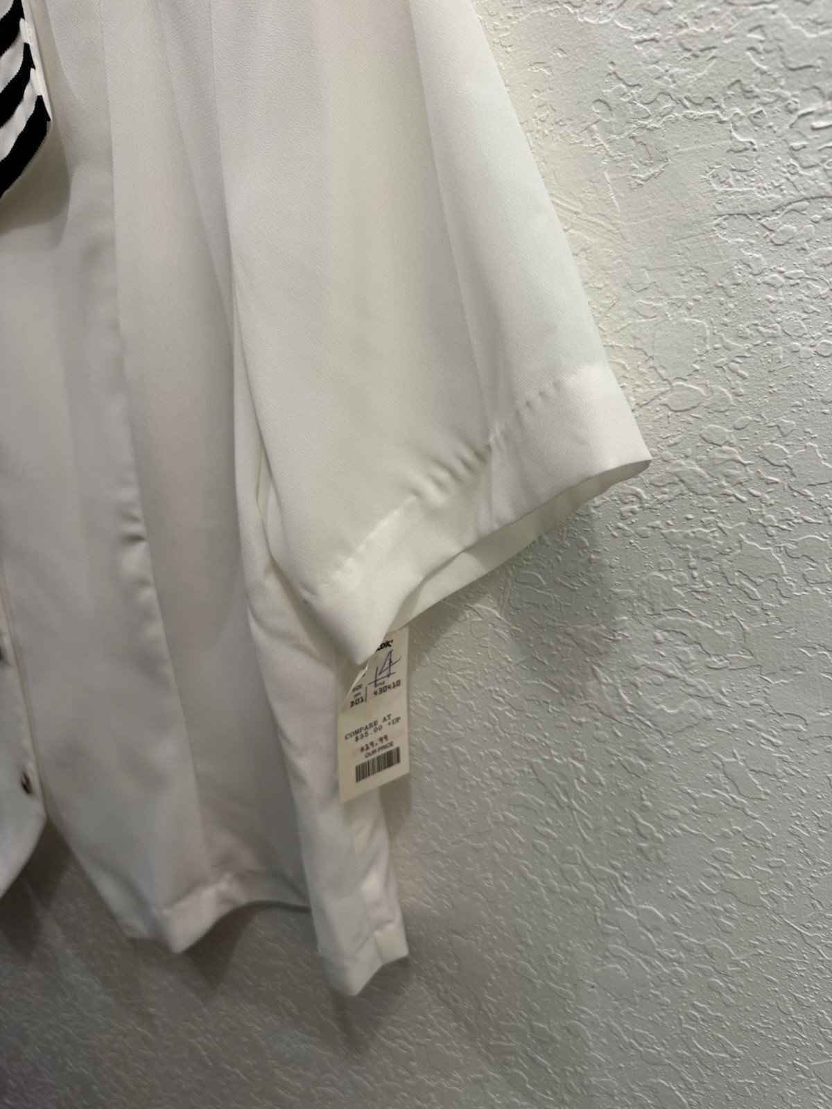Vintage Alexandria Blouse Women’s 14 Ivory Sailor Collar Nautical Y2K NWT