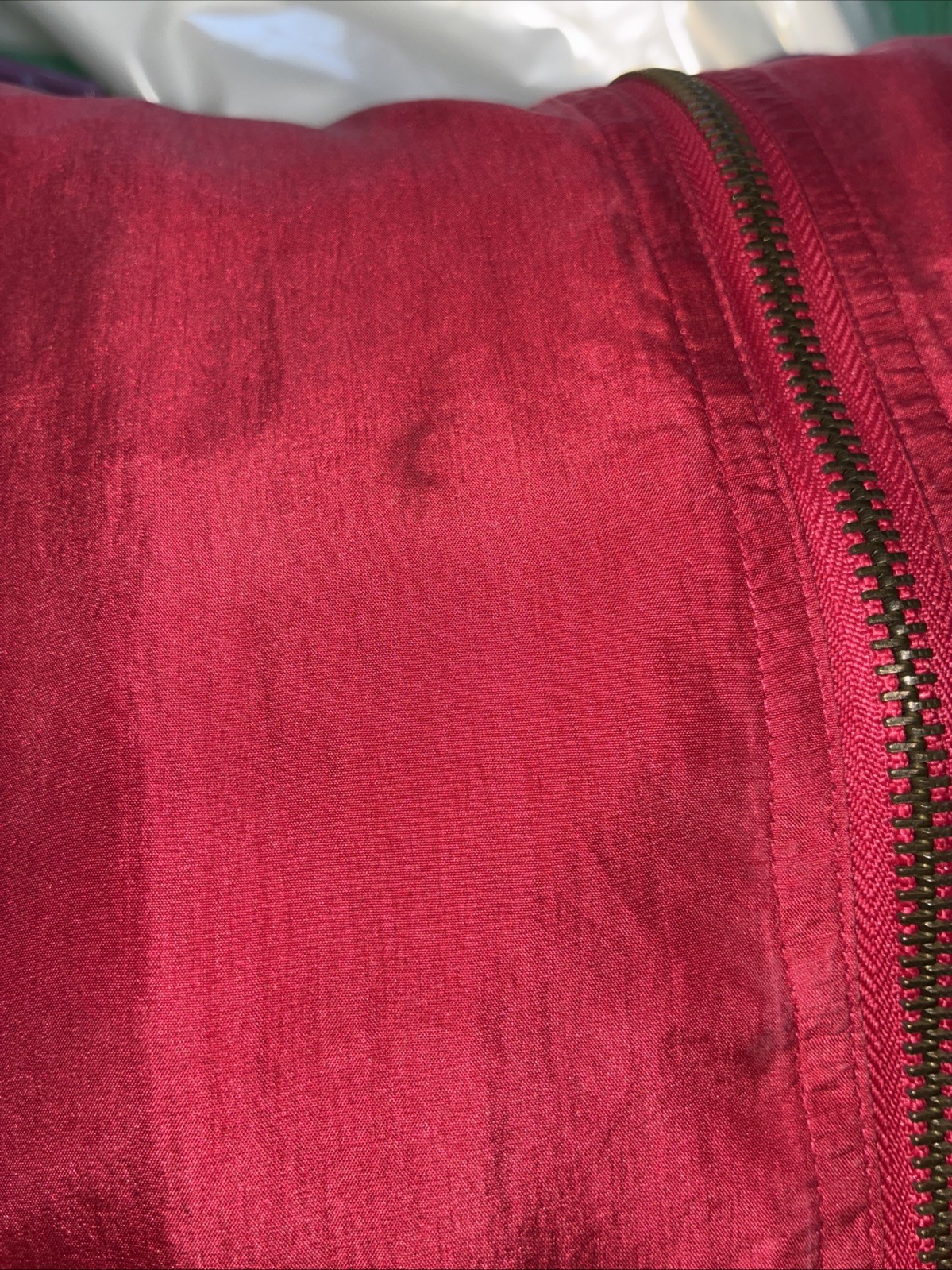 Vintage Y2K YKK Bisbee Women’s Large/XL Silk Bomber Red Zip Up Jacket