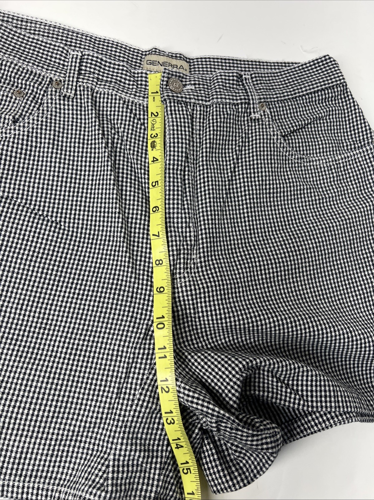 Vintage Generra Shorts 90’s Womens High Waisted Sz 14 black/white checkered