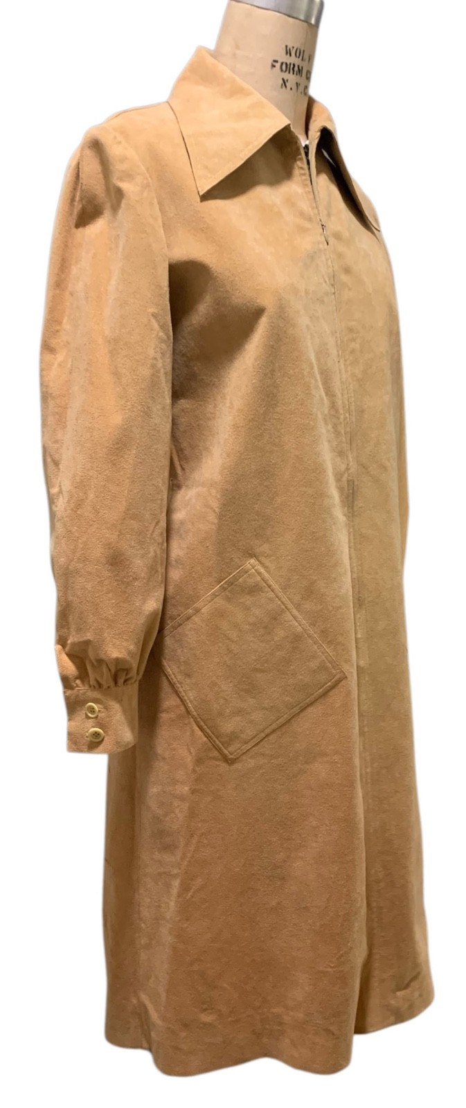 MOLLIE PARNIS Vintage 70s Women’s LS Ultrasuede Zip Front Shirt Dress – Sz M USA