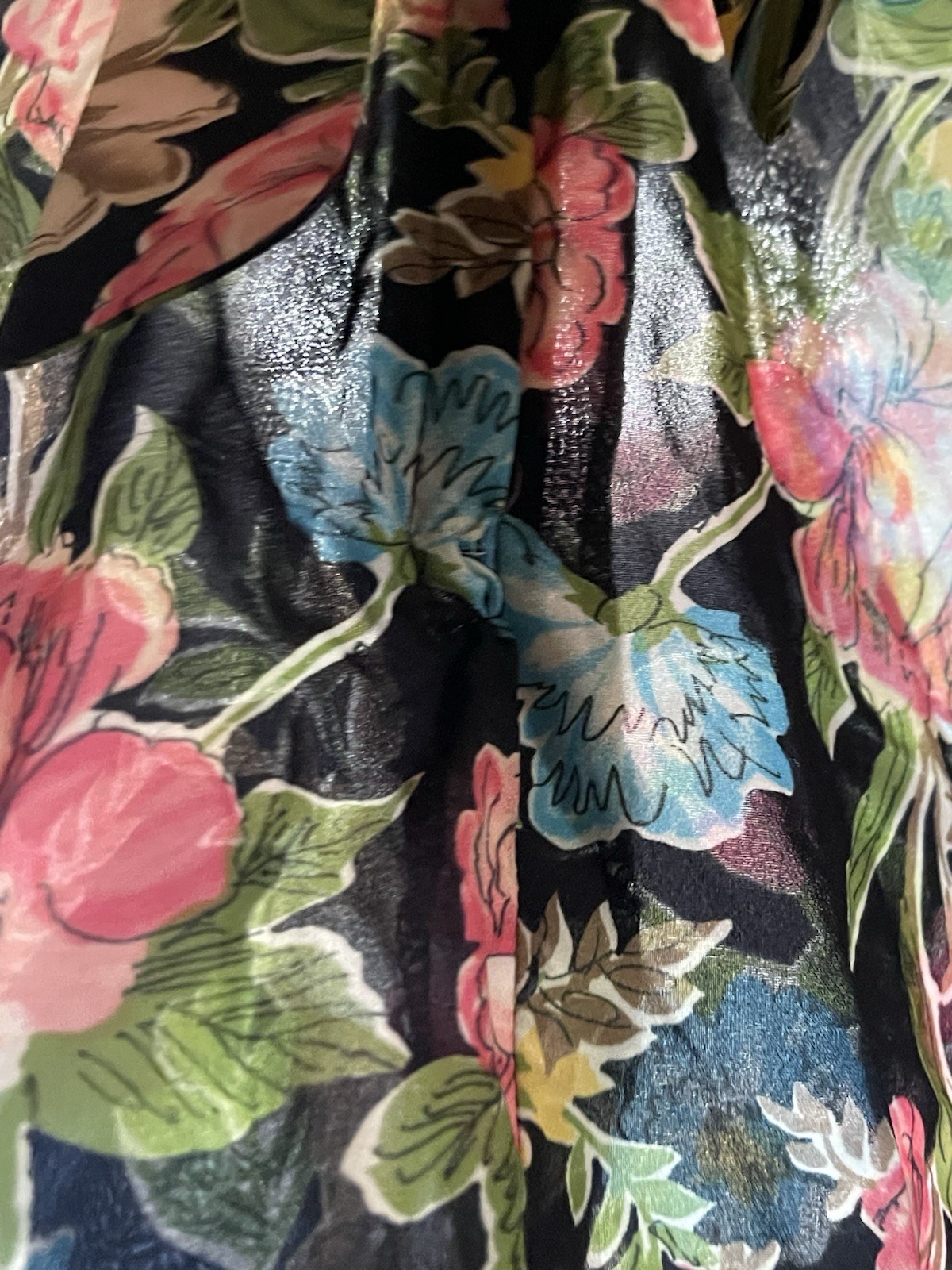 Vintage TERE TEREBA FOR MALIBU MEDIA CALIFORNIA ALine Floral Skirt, 7/8