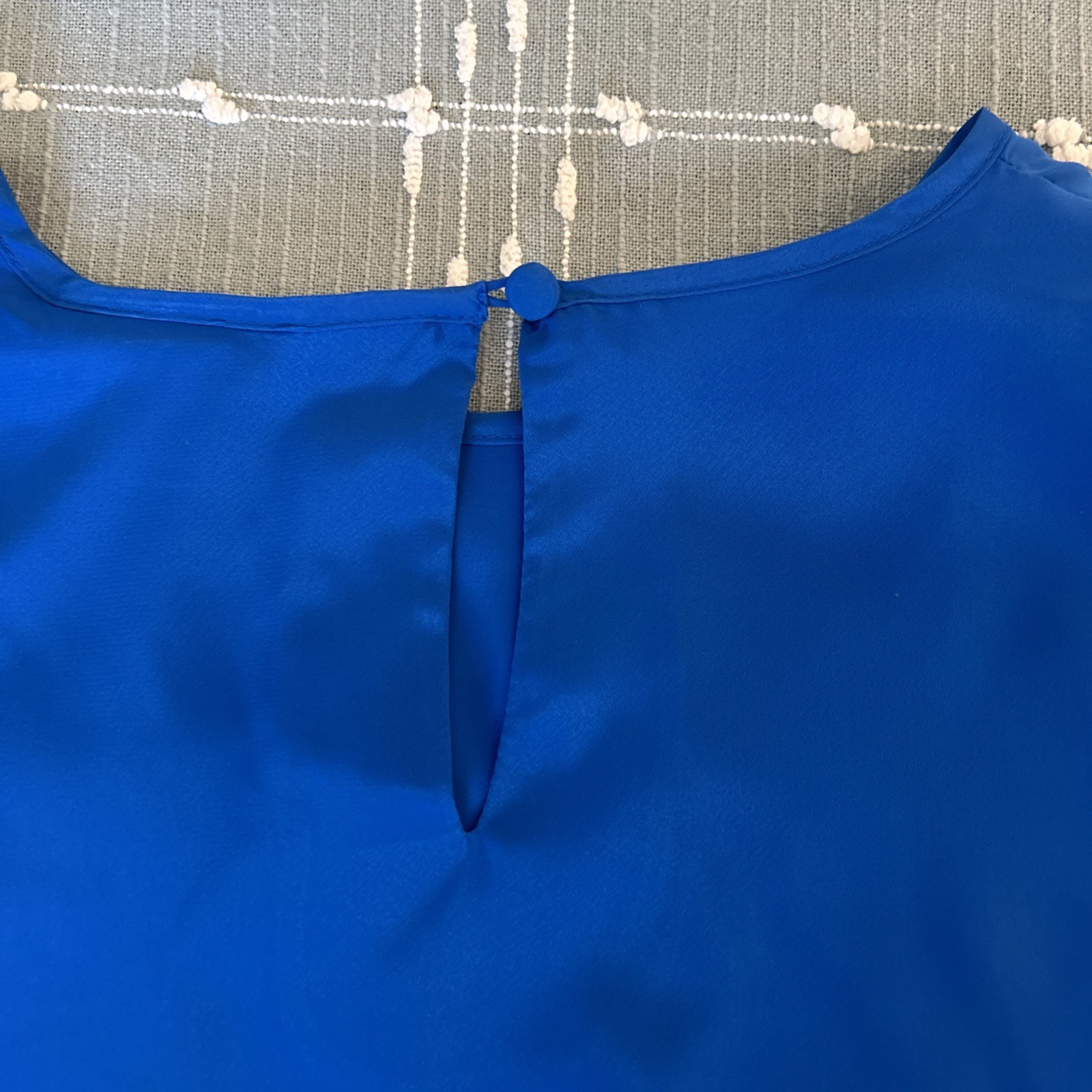 Vintage 90s Hana Sung Royal Blue Blouse Size 12