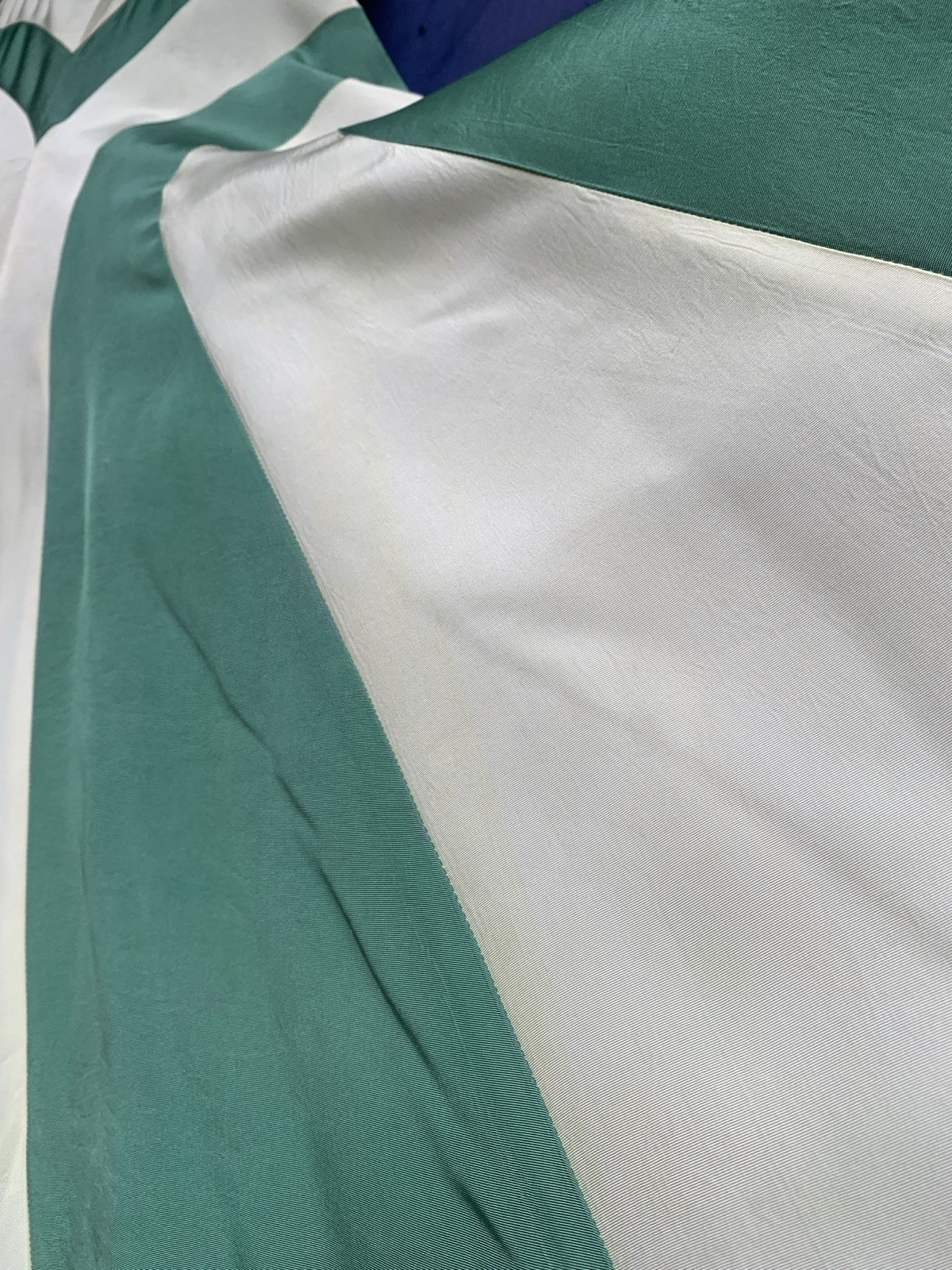 1940s Radial Stripe Rayon Taffeta Maxi Gown