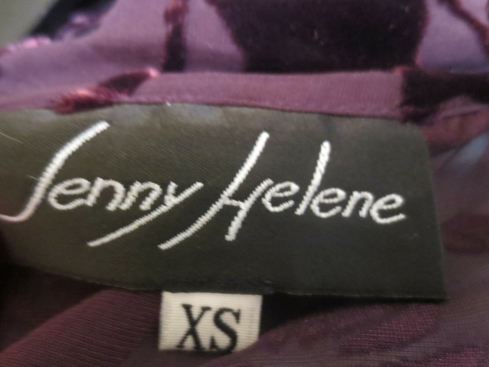 Vtg Jenny Helene Elegant Purple Floral Burnt Velvet Silk Open Jacket Women’s XS