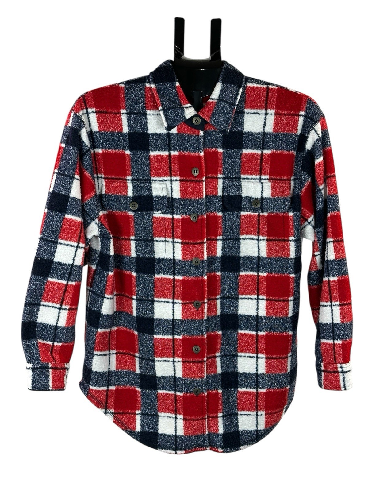 Vintage Blast Red Plaid Fleece Shacket – Americana / Cozy Cabin women’s szS