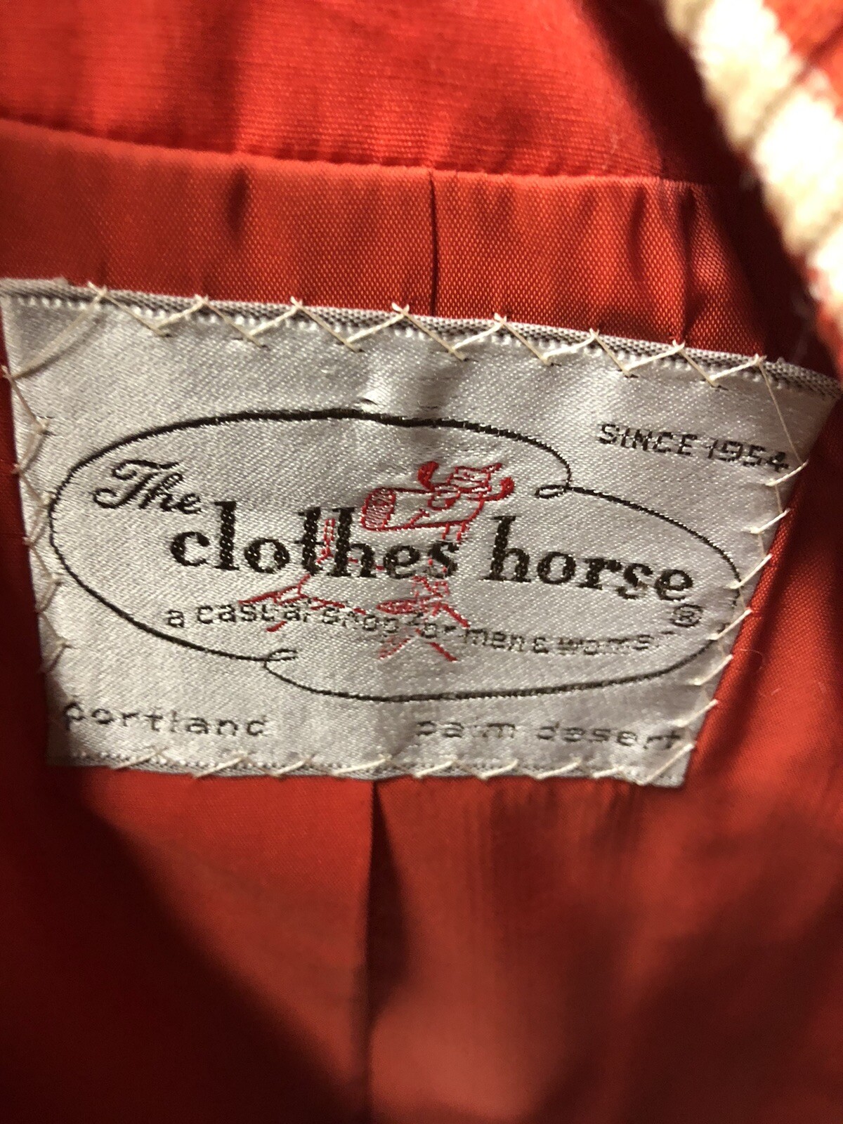The Clothes Horse vintage Shirt Dress Jacket Size 12 Red Candy Stripe Duster