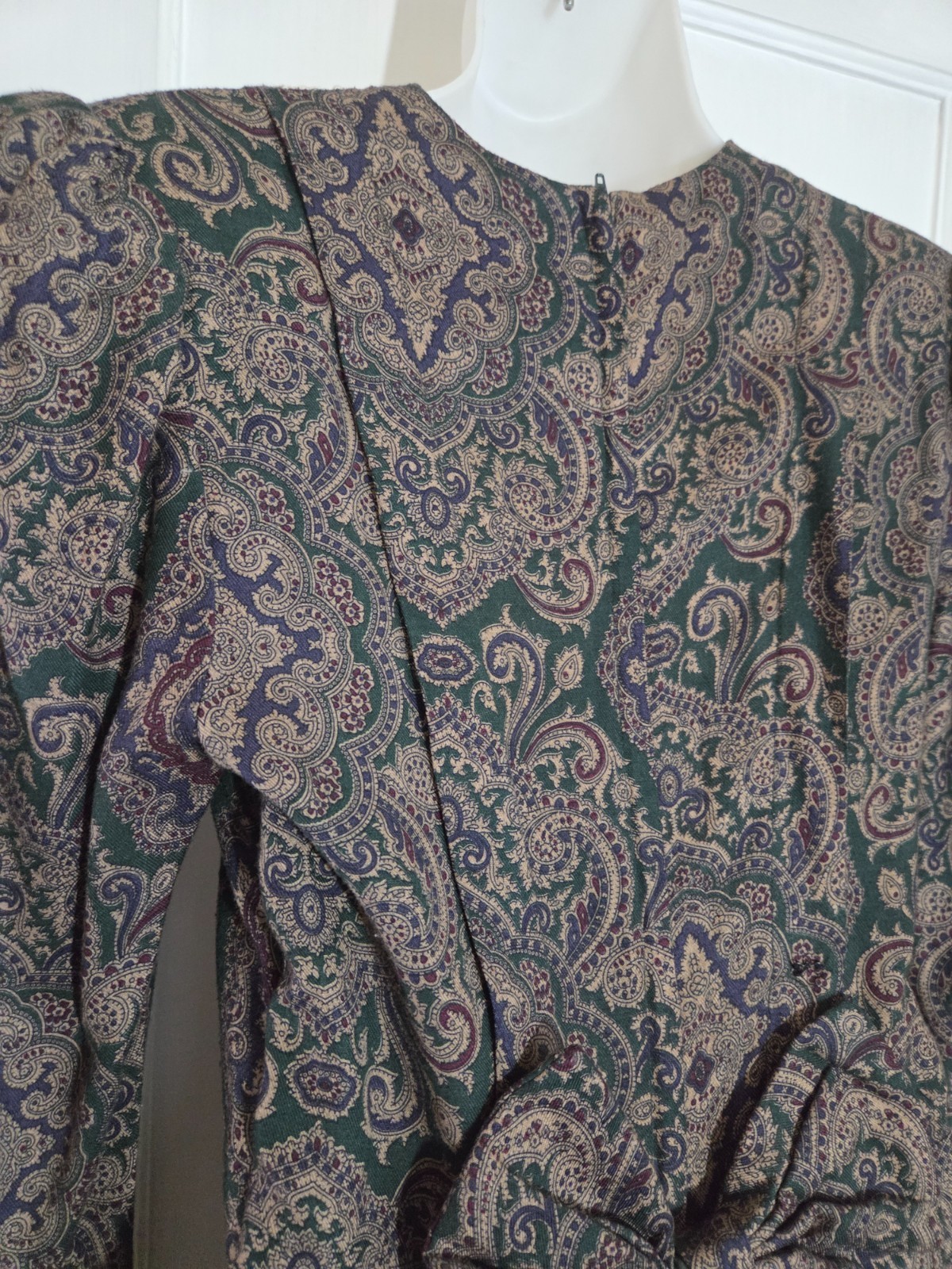 Vintage SCOTT McCLINTOCK Floral Midi Dress Lace Bib Victorian Cottagecore Size 4