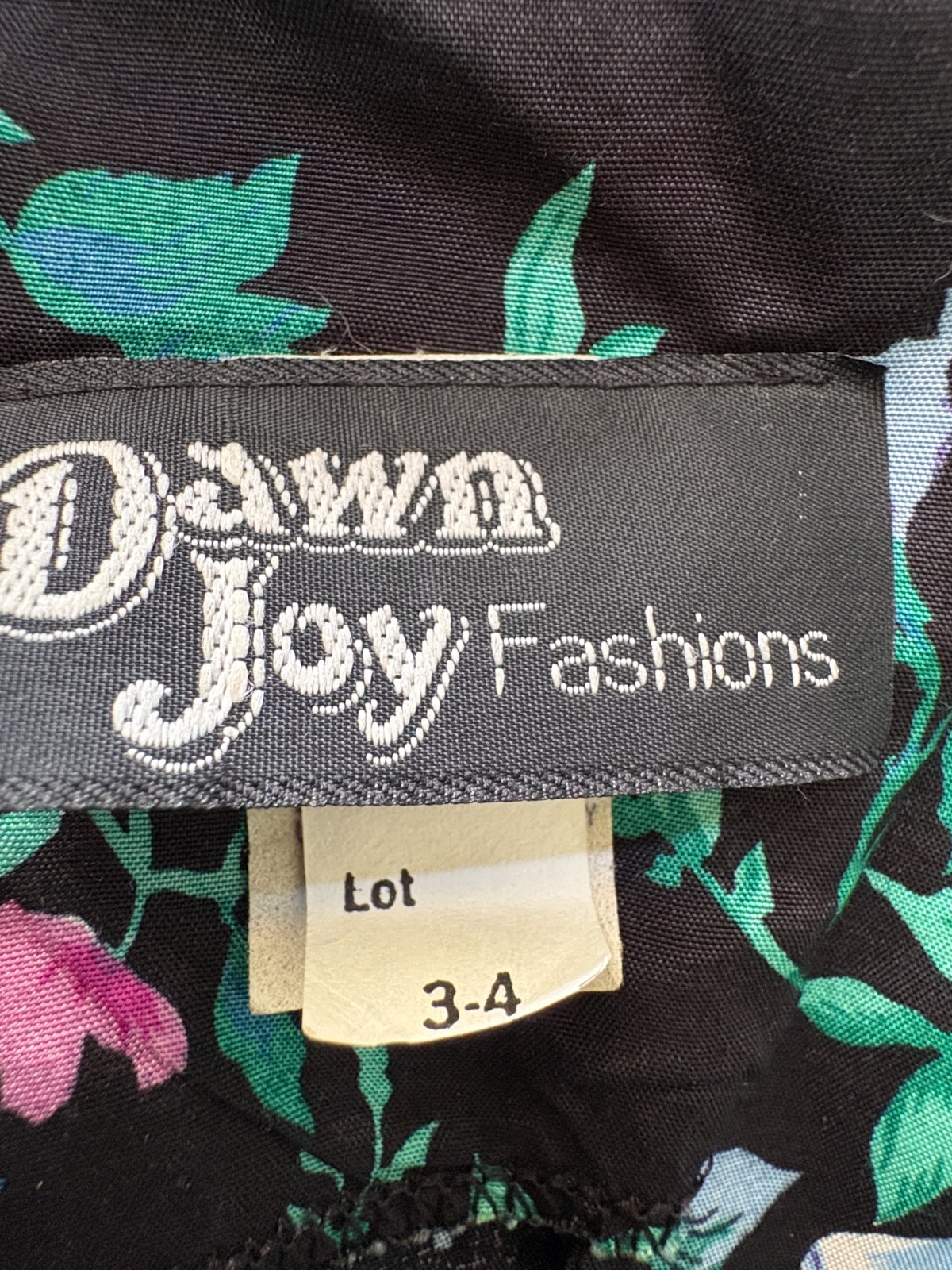 DAWN JOY Formal Dress & Jacket Outfit Button Up Womens 3 – 4 Floral Black VTG