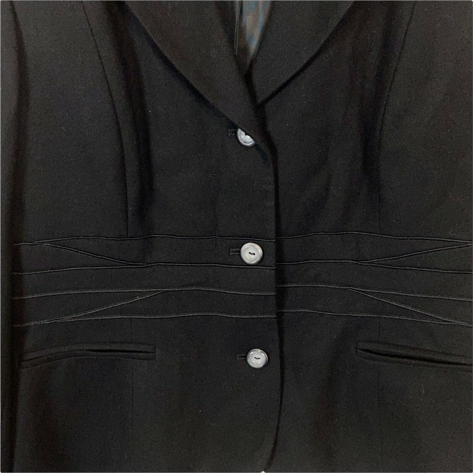 Harve Benard Blazer Women’s Size 12 Vintage Black Long Sleeve Career Collared