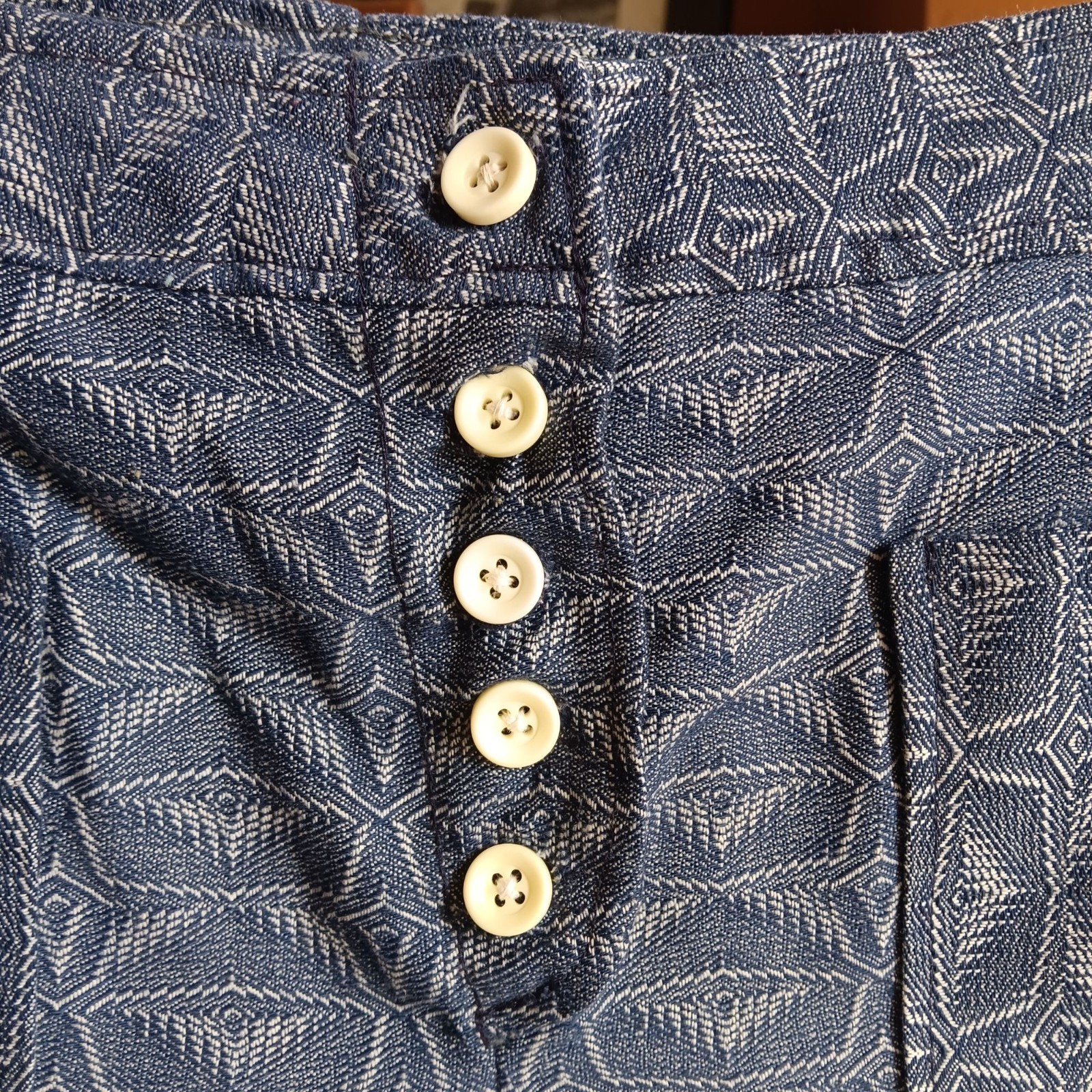 27W True Vintage Hippy Shorts 1960’s Geometric Mod Buttonfly 1OF1 Handmade