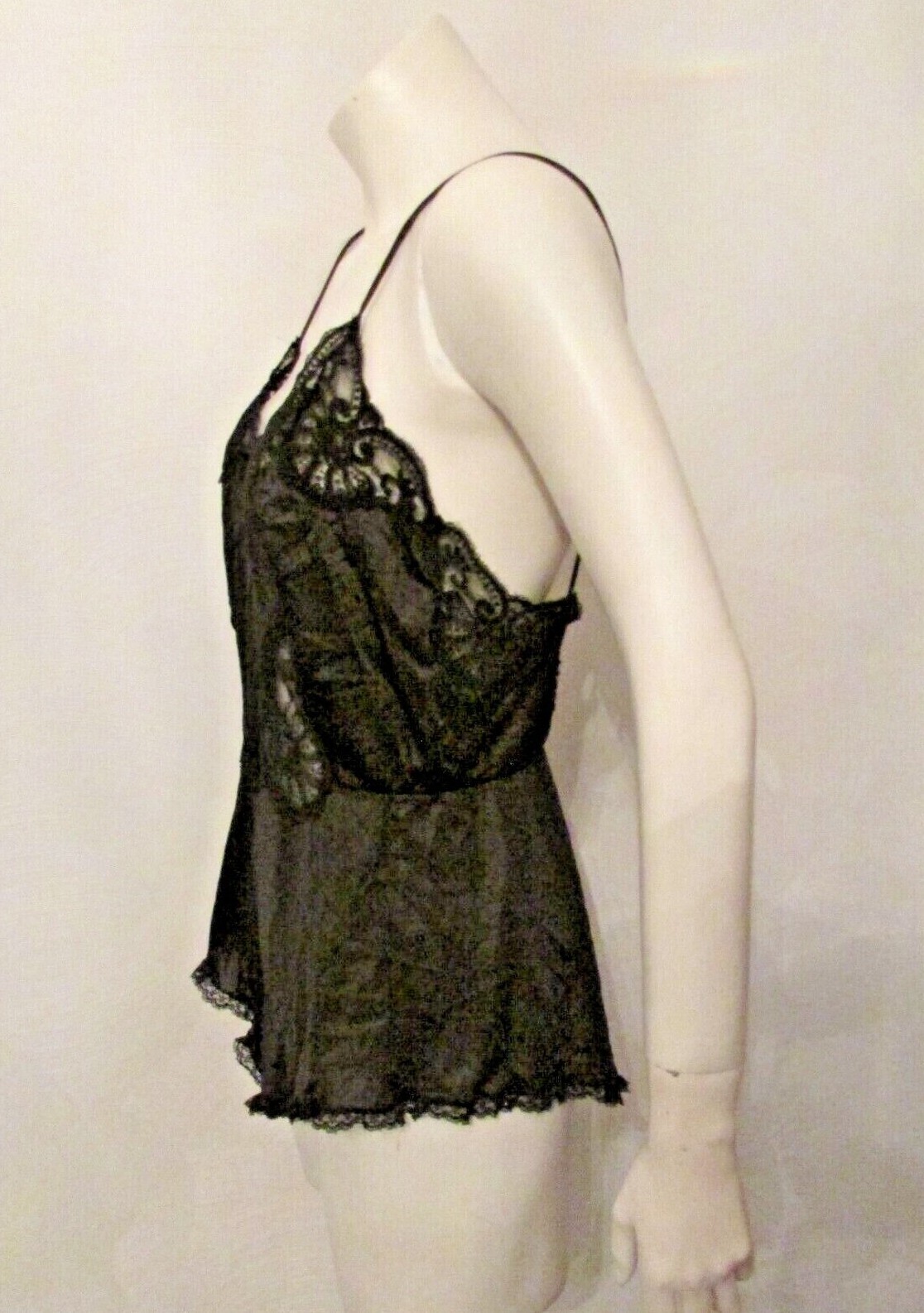 Delicacies Maidenform 91015 Nylon & Lace One Piece Teddy Bodysuit 34/75 USA made
