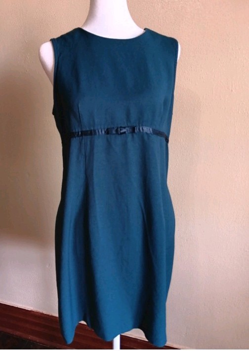 Vintage Academia 2 Piece Teal Dress & Jacket Nautical Mod Steampunk Approx Small
