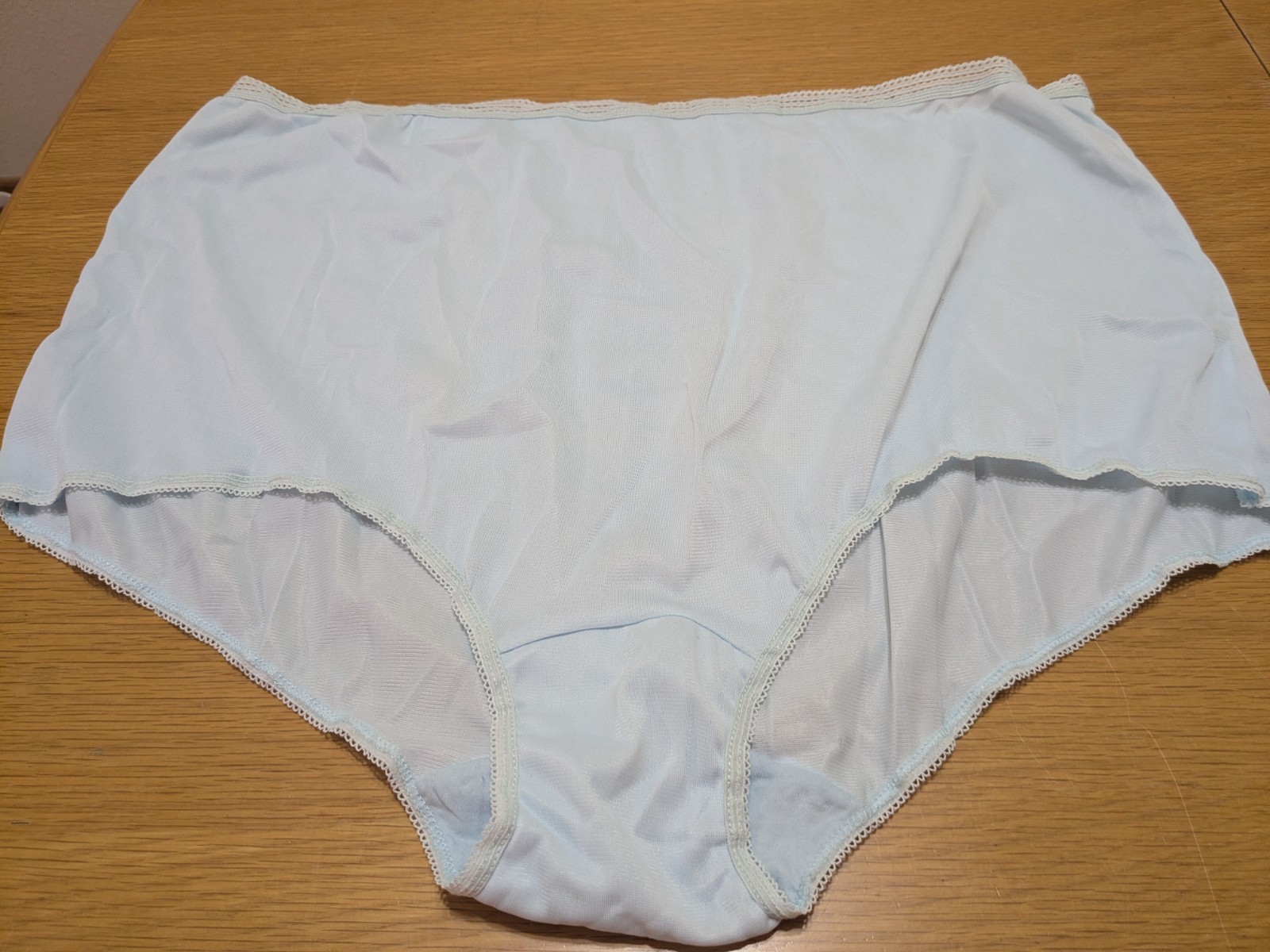 Vintage Sheer Acetate Panty Pastel Blue Sissy Granny Brief Size 10 Hip 45-48