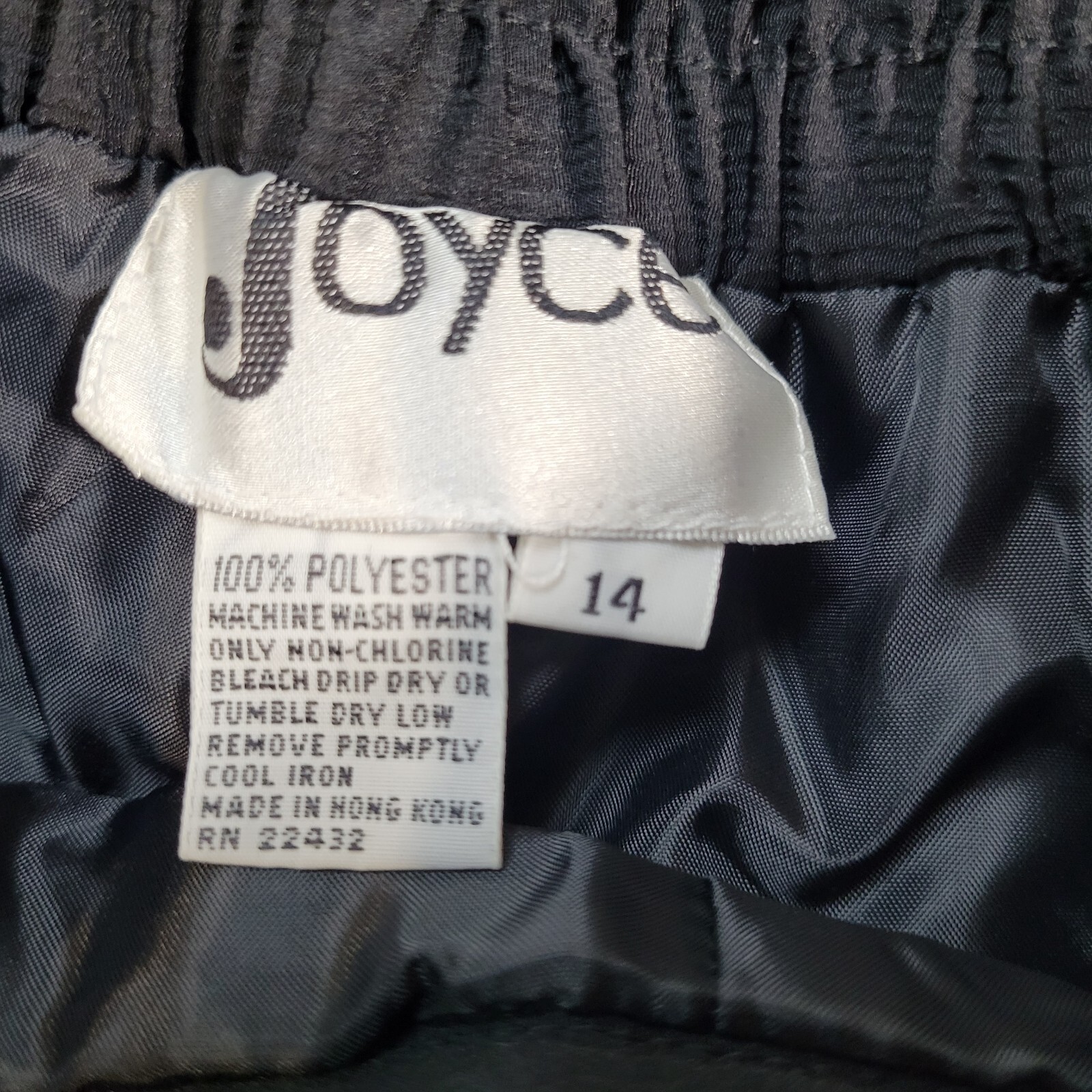 Vintage JG Collection Joyce Pants Polyester Pleated Pull On Womens 14 Black NWT