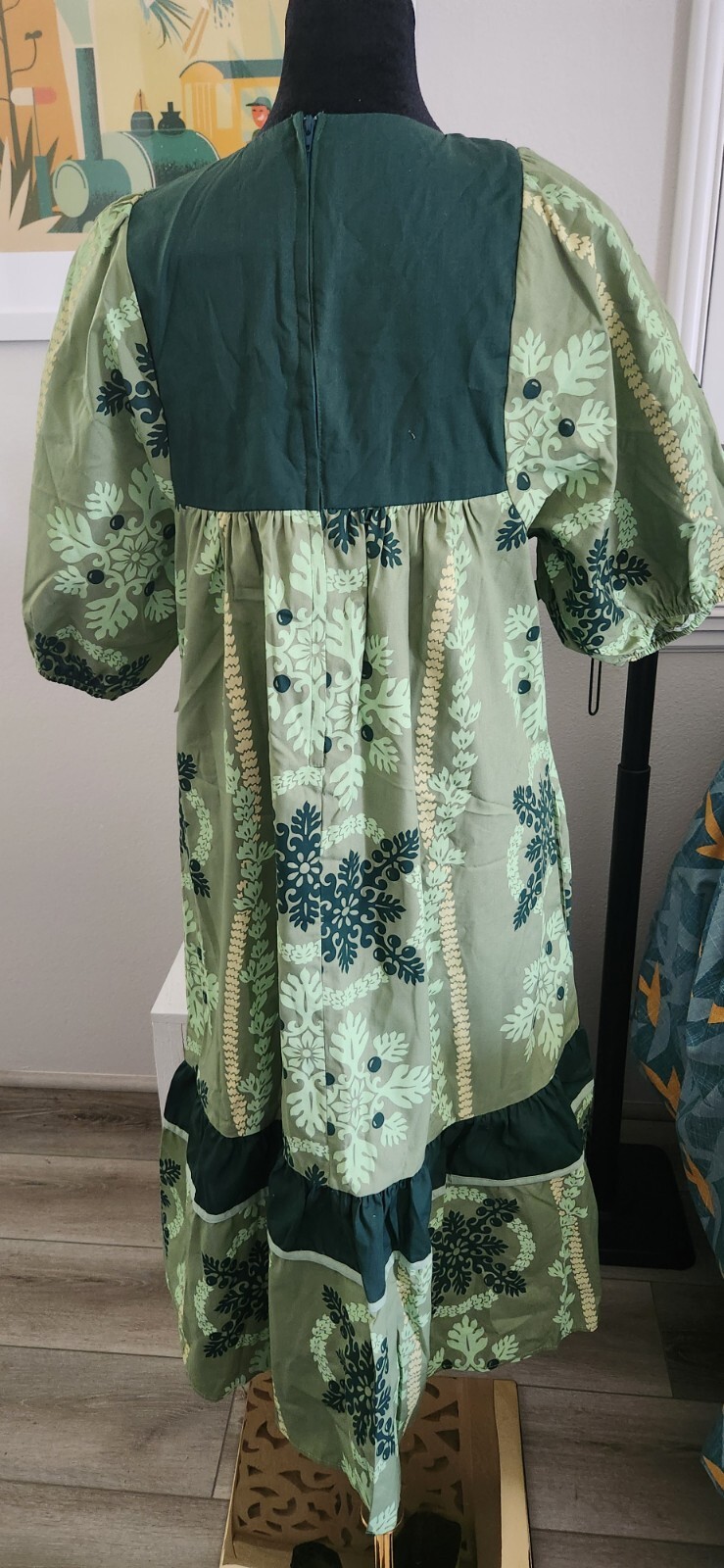 Vintage New Carol Bennett M Womens Short Muu Muu Dress Aloha Hawaiian Quilt