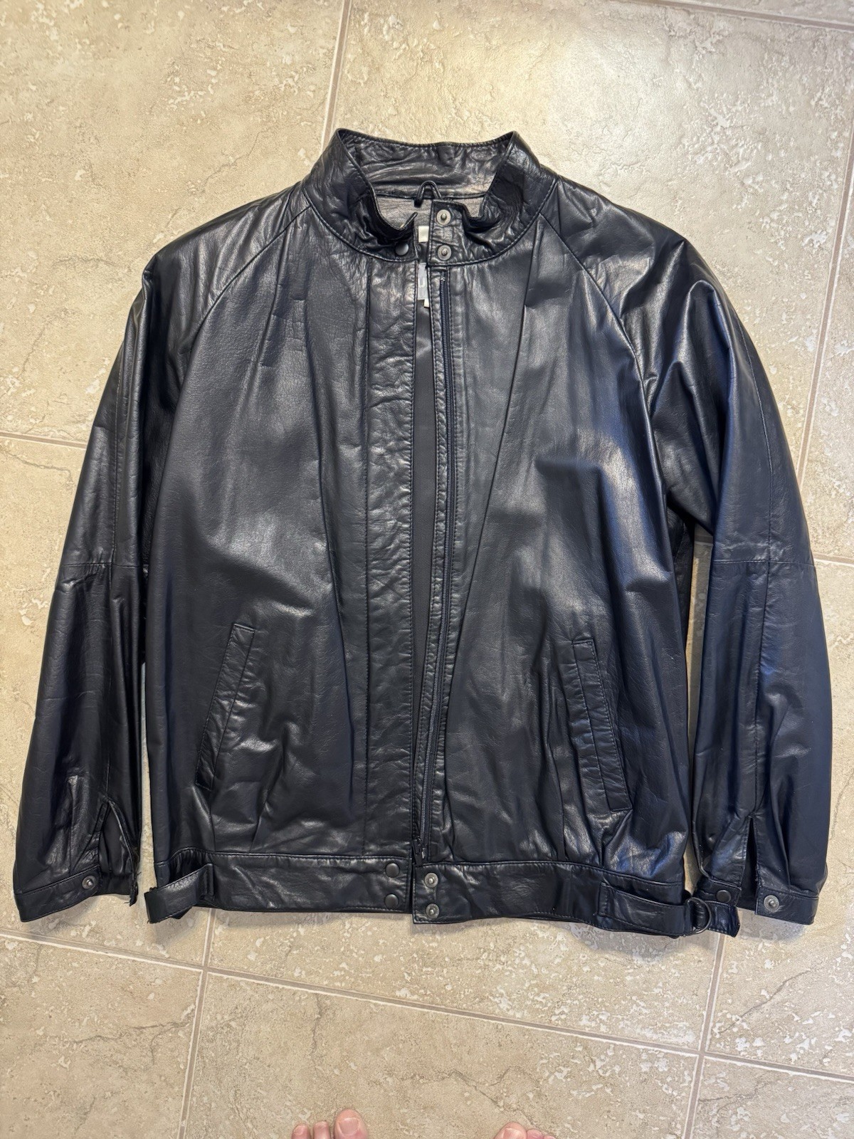 Women’s Vintage 1980’s INTUITIONS Black Leather Jacket & Pants Set Size 10-12