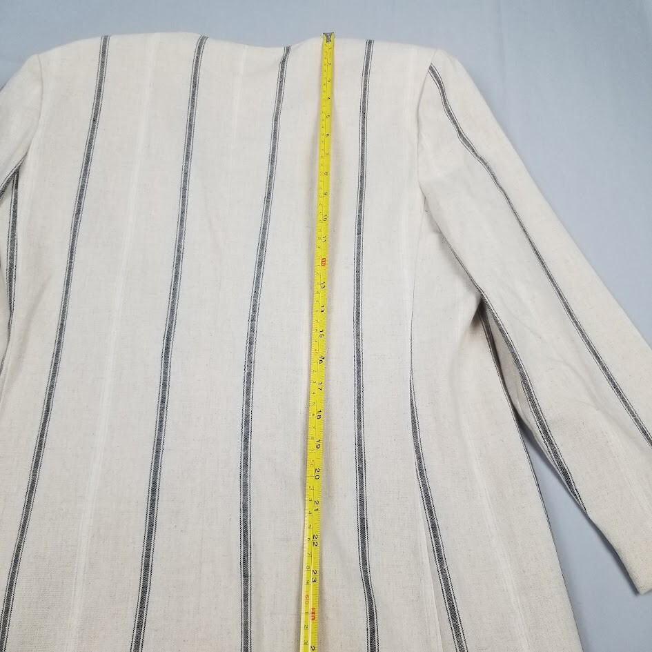 Vtg Leslie Fay Suit Blazer Size 10 Cotton Linen Blend 80s Career Cottage Retro