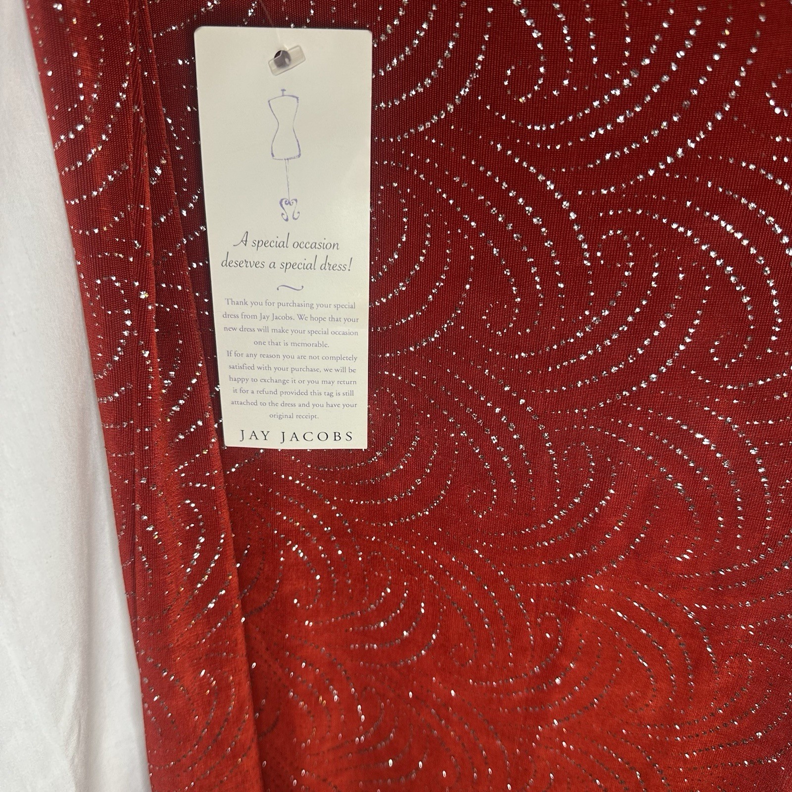 New NWT Vintage Medium Jay Jacobs All That Jazz Embellished Red Sparkly Dress