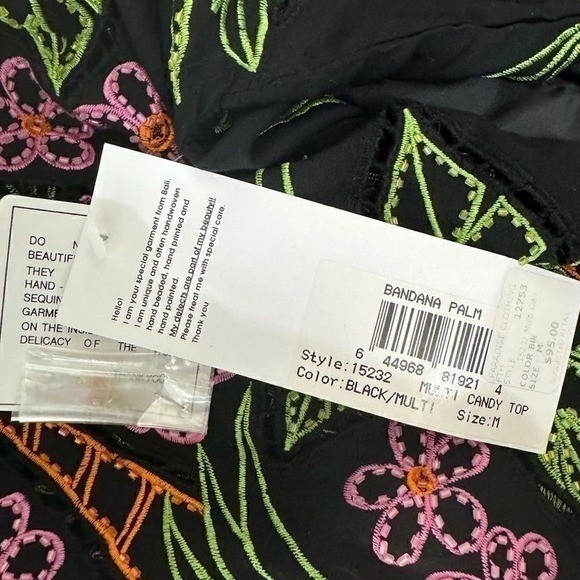 Faith Beaded Top Black Medium Vintage