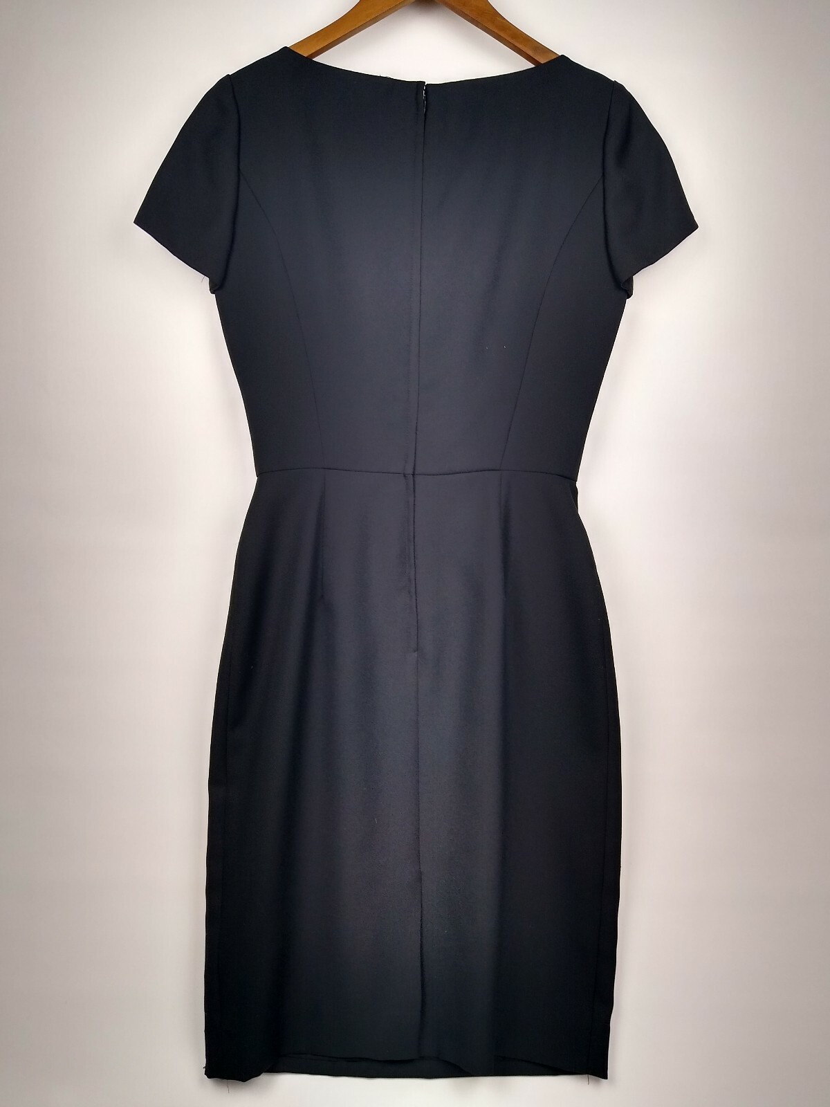 VTG Francais By Huey Waltzer Lined Black Sheath Dress SZ 6 Rhinestone Cocktail