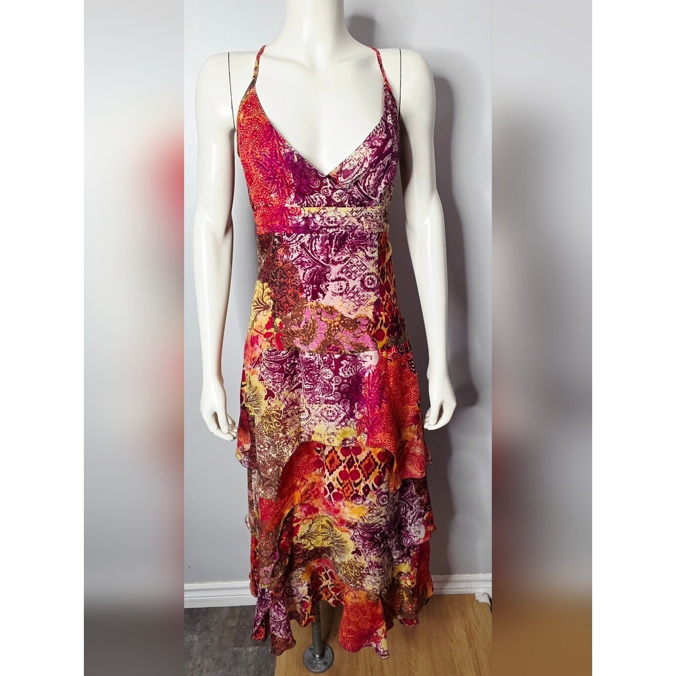 Vintage Y2K Boho Silk Blend Maxi Dress by Alba Conde