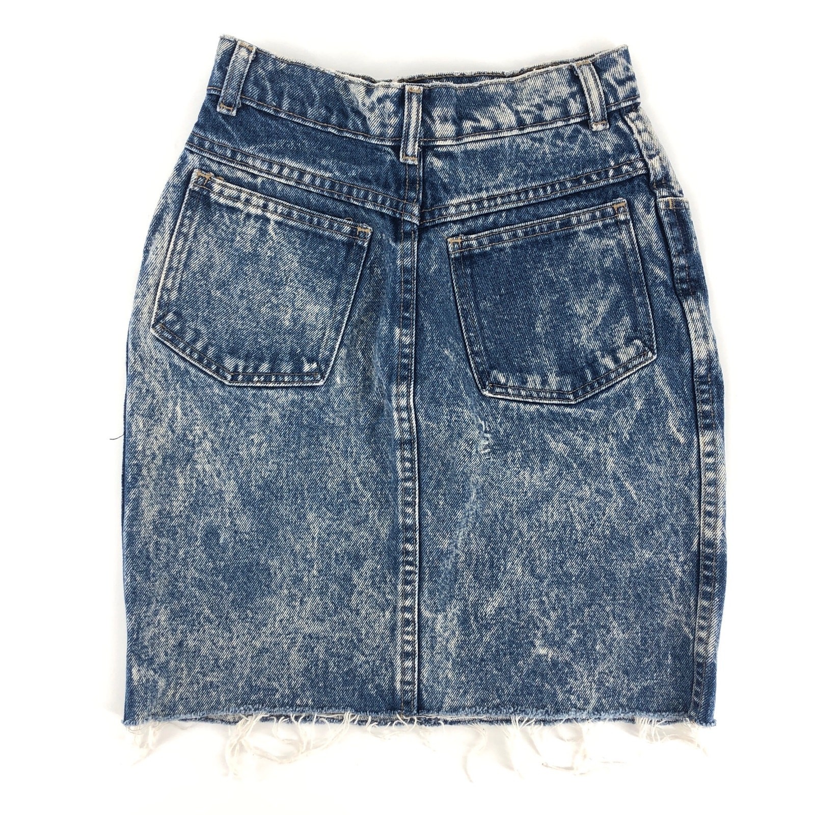 80s acid washed denim jean skirt Stefano International Sportswear 1980s vintage
