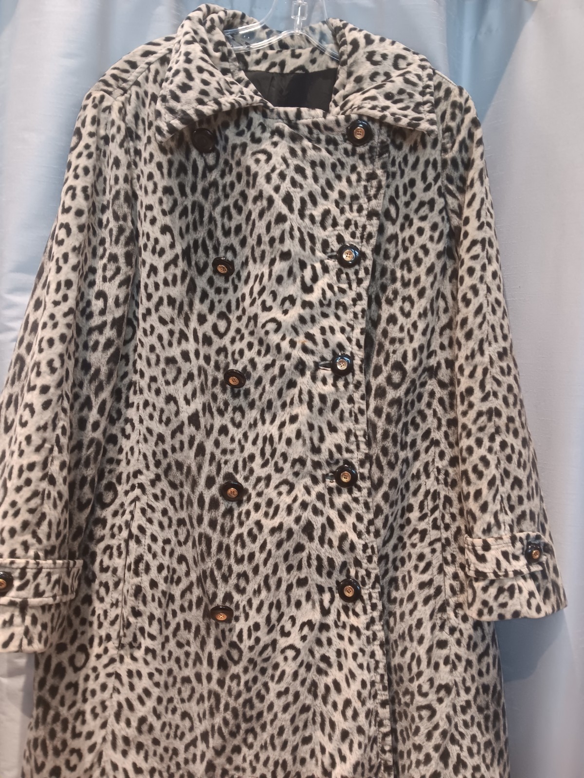 Vintage Count Romi Velveteen Leopard Print Long Coat Medium/Large USA