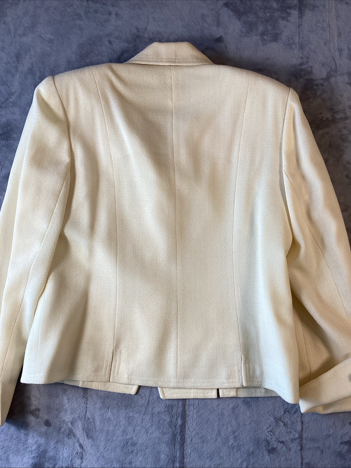 Vintage Y2K Herbert Grossman Cynthia Sobel Ivory Wool. Jacket Skirt Set Sz 10