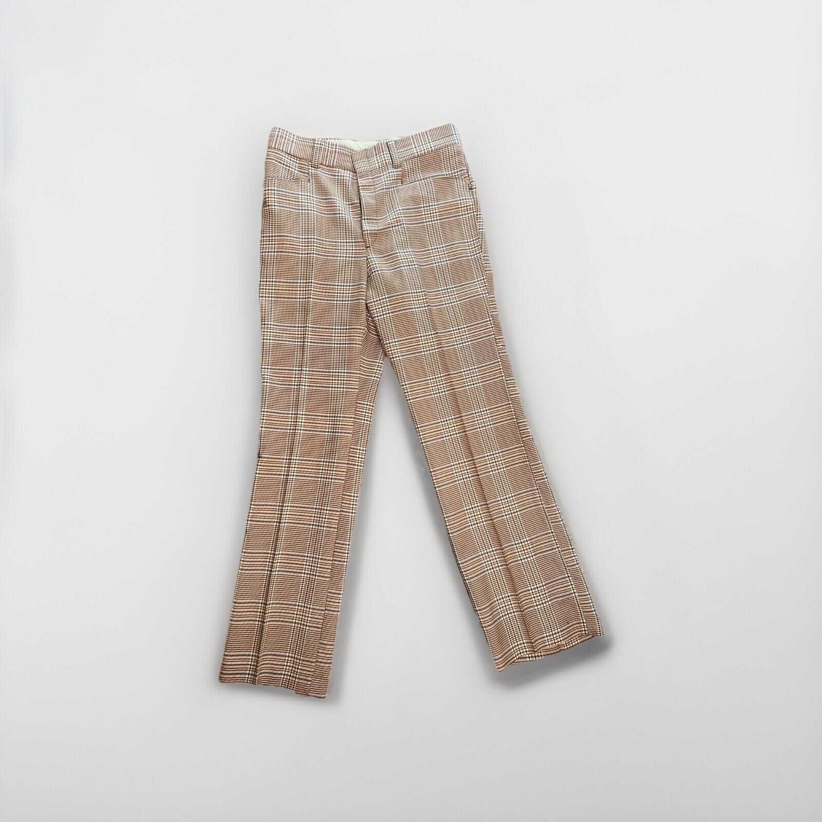Vintage Levis Sz 33 34 Plaid Bell Bottom High Rise 60s 70s PANATELA Pants Men