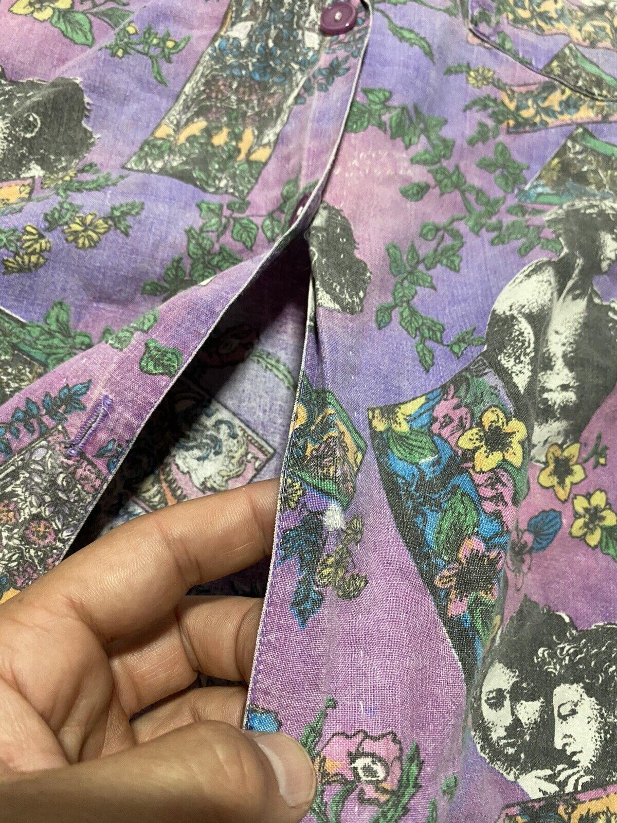 Vintage 1990s Michelangelo? Art Women’s Button Down Shirt 22×27 P8