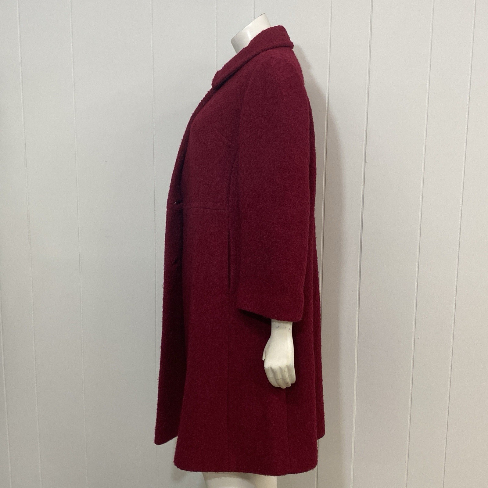 Vintage Union Made 60’s Coat Womens S/M Pink Boucle 3/4 Sleeve Classic Timeless