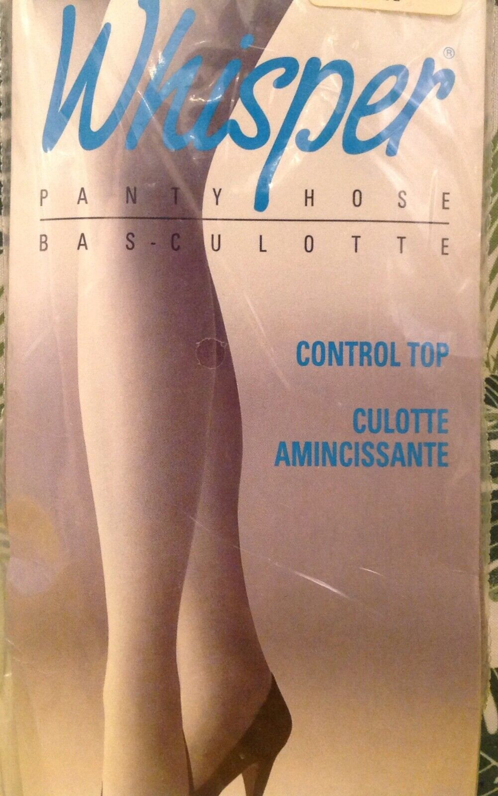 Vintage Pantyhose Whisper Control Top Color Tender Grey Size Extra Tall BWHIS056