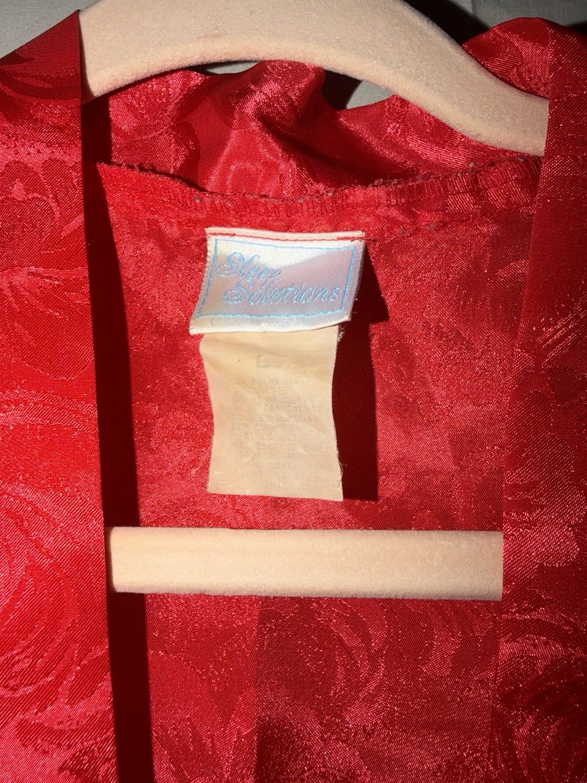 vintage red satin robe from the brand Sleep Solutions