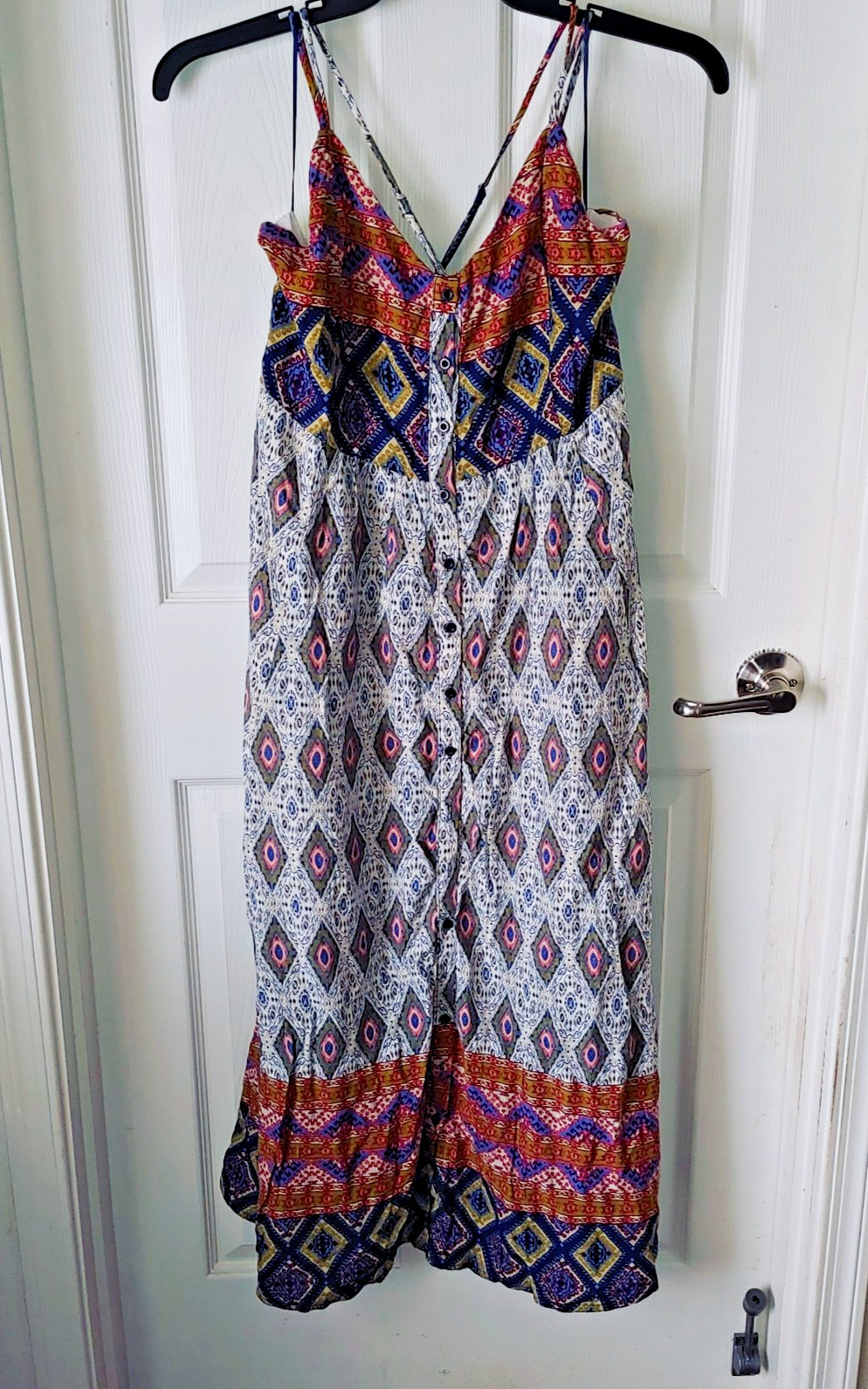 Vintage Mystree Floral Geometric Print Summer Sundress Size L