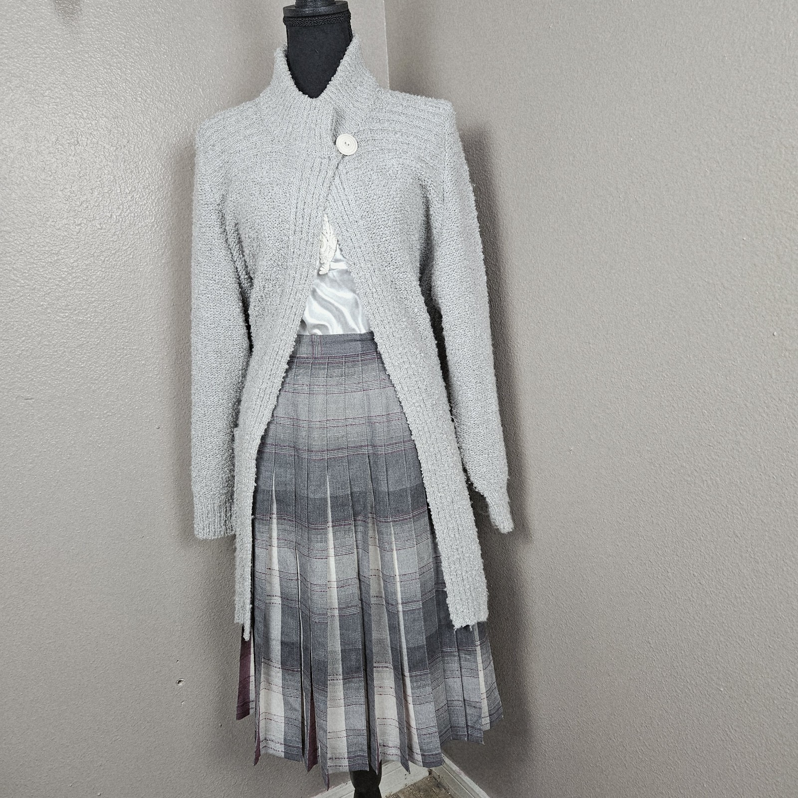 Academia Librarian Chic Pendleton Pleated Wool Maxi Skirt 10 Plaid Vtg 90s USA