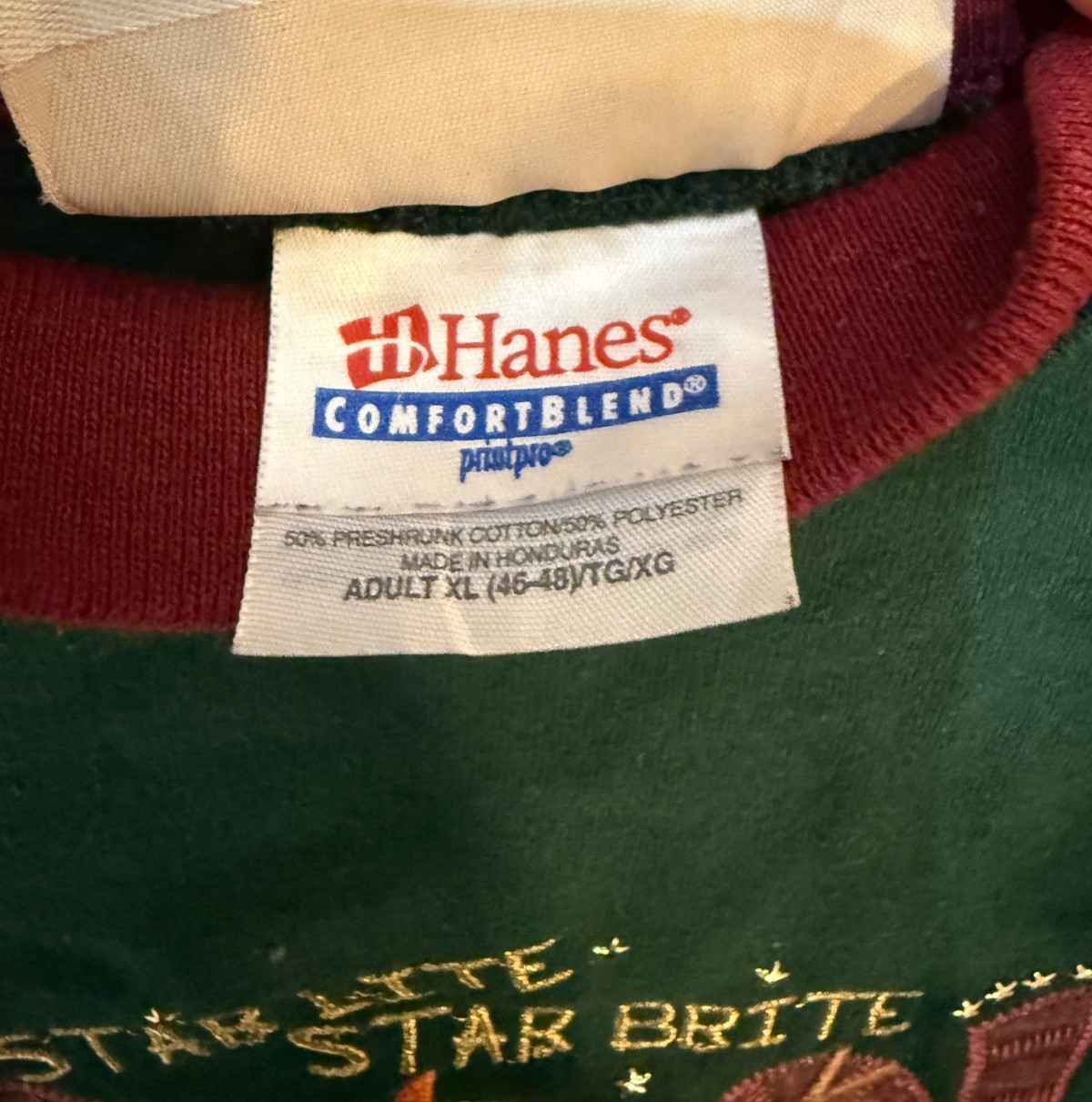 Vintage MC Sportswear Green Snowman Holiday Crewneck Sweatshirt Adult XL Unisex
