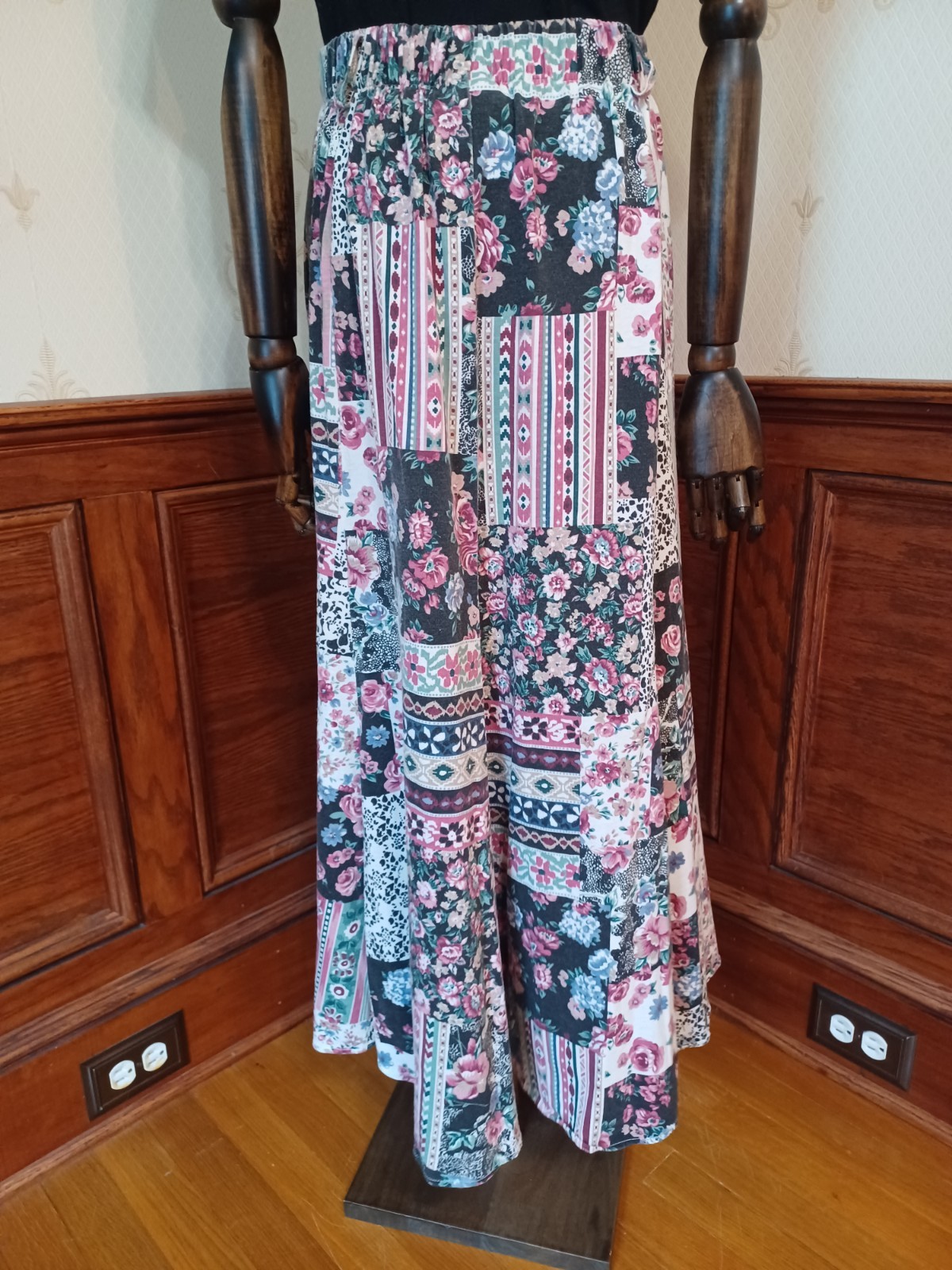 Vintage 1990s Ozark Mountain Rose Prairie Cottagecore Maxiskirt, XL to Plus