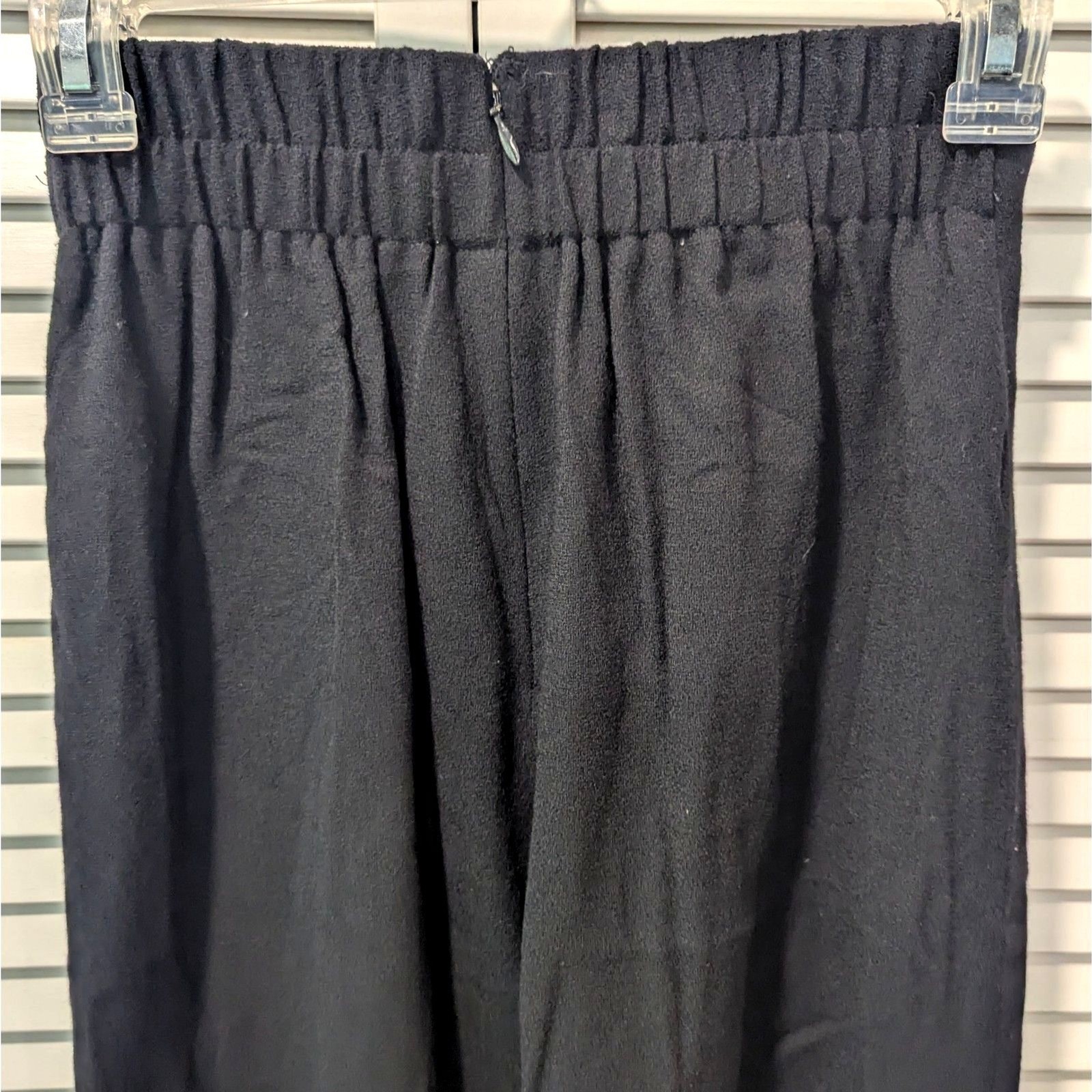 Vtg 90s Constance Saunders Wool Trousers Sz 4 High Waist Wide Leg Pants Black