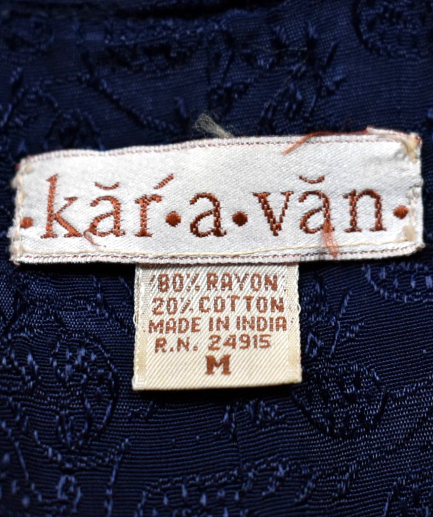 90s Kar A Van Embroidered Floral Button Vest Blue Pink Medium Cotton Rayon VTG