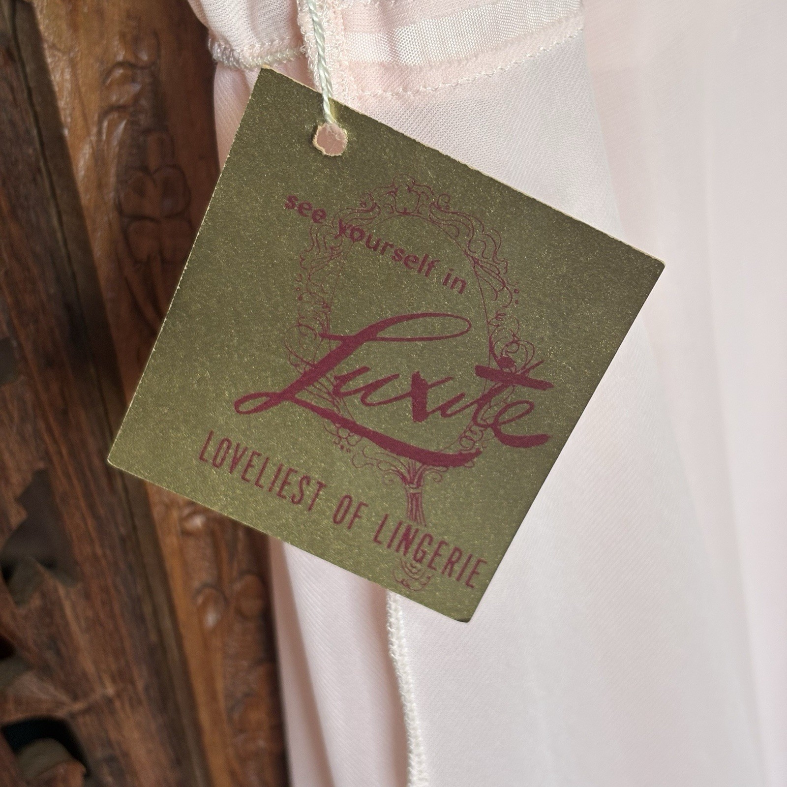 VtG Deadstock Luxite 40s 50s Romantic Pale Pink Nightgown Lace Bridal Slip Dress