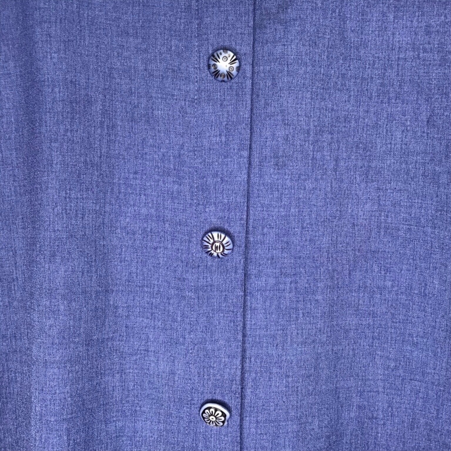 VTG House Coat Jacket Pride & Joy Size 18W Shirt Button Down Alice Brady Blue