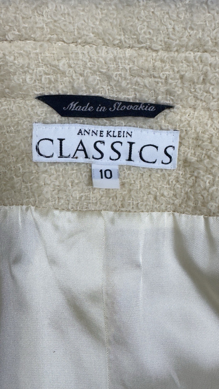 1960s Vintage Cream Wool Bouclé Coat