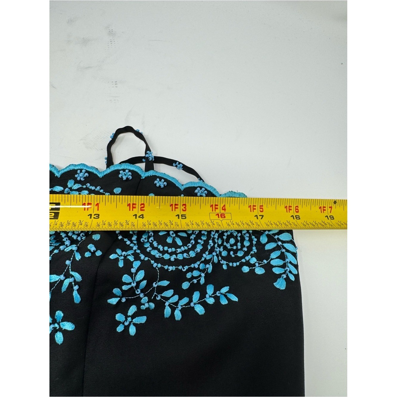 Ann Taylor 100% Dupioni Silk Black Slip Dress Beaded Bodice Straps Sz 10 Vintage